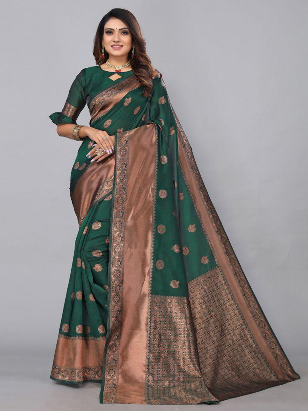 Parampara Ethnic Ethnic Motif Woven Design Zari Indian Bridal Banarasi Saree