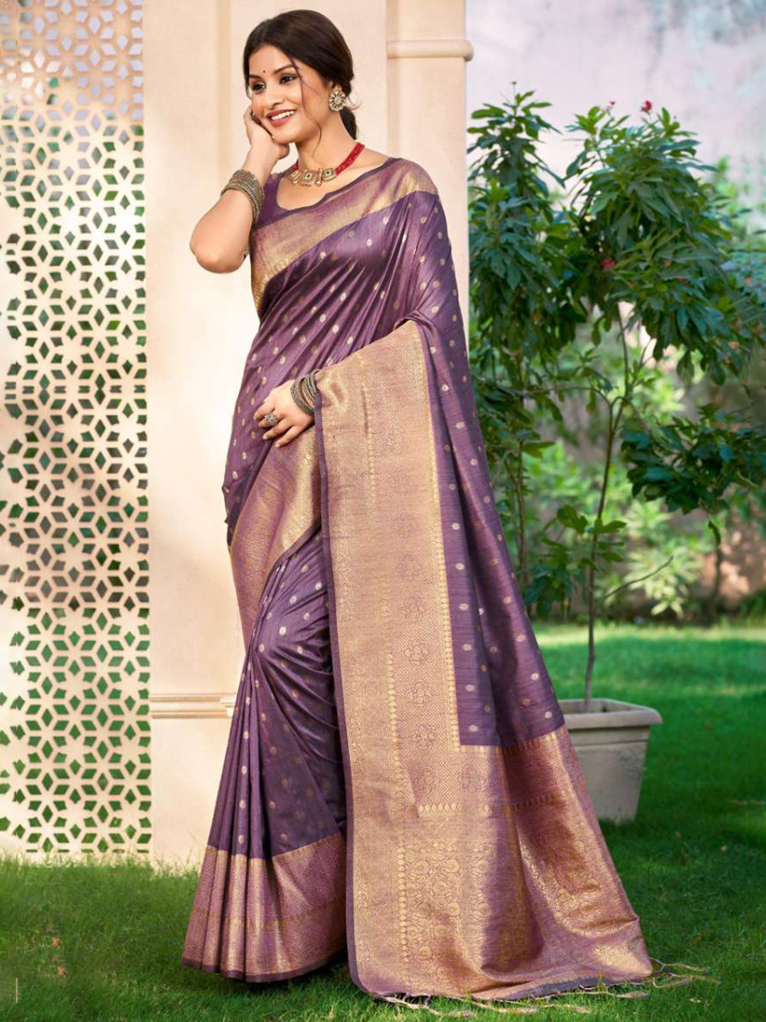 DEVATITHI Dark Green Assam silk Saree