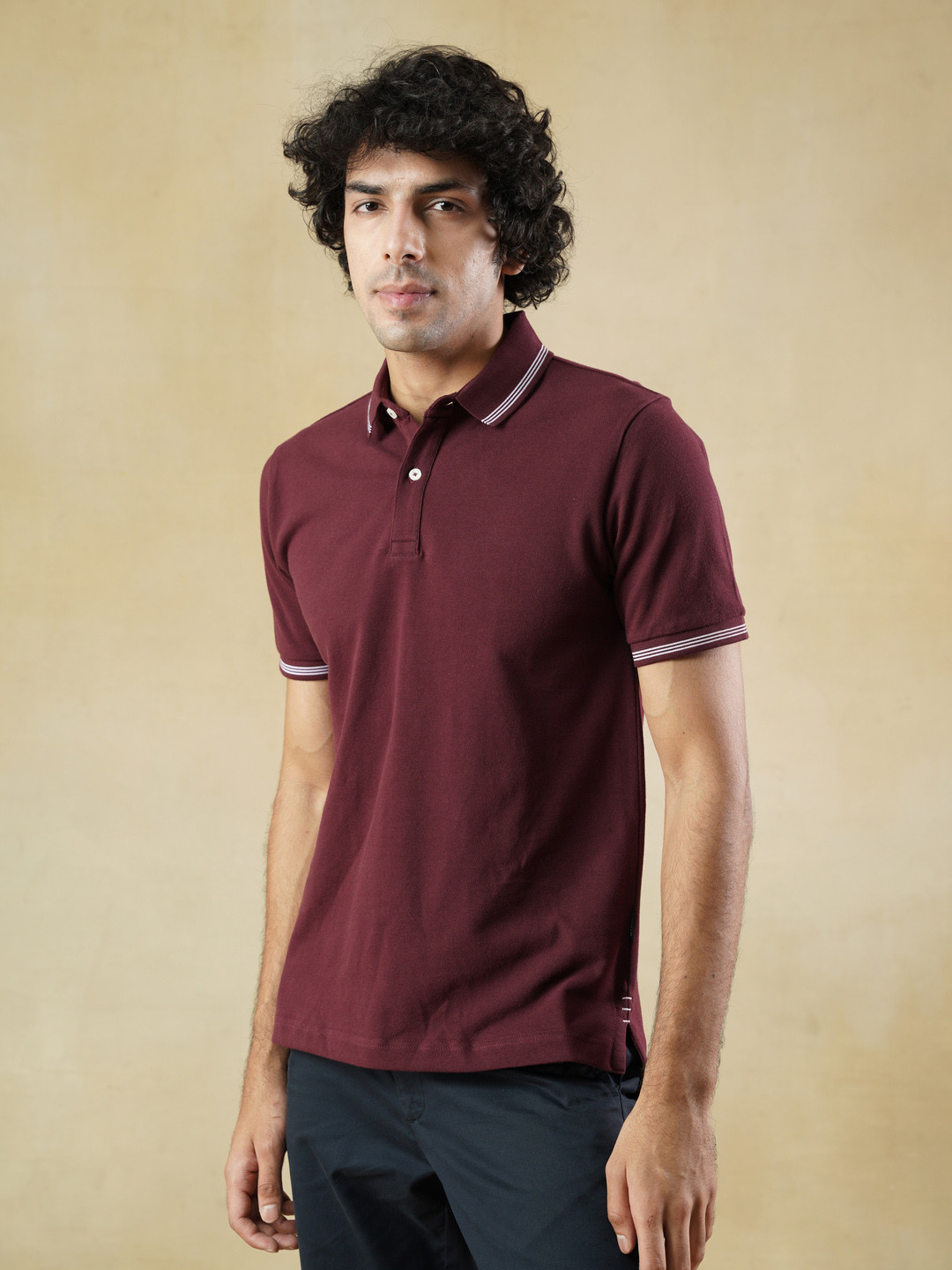 STOIK Lucen Men Polo Collar Pure Cotton T-shirt