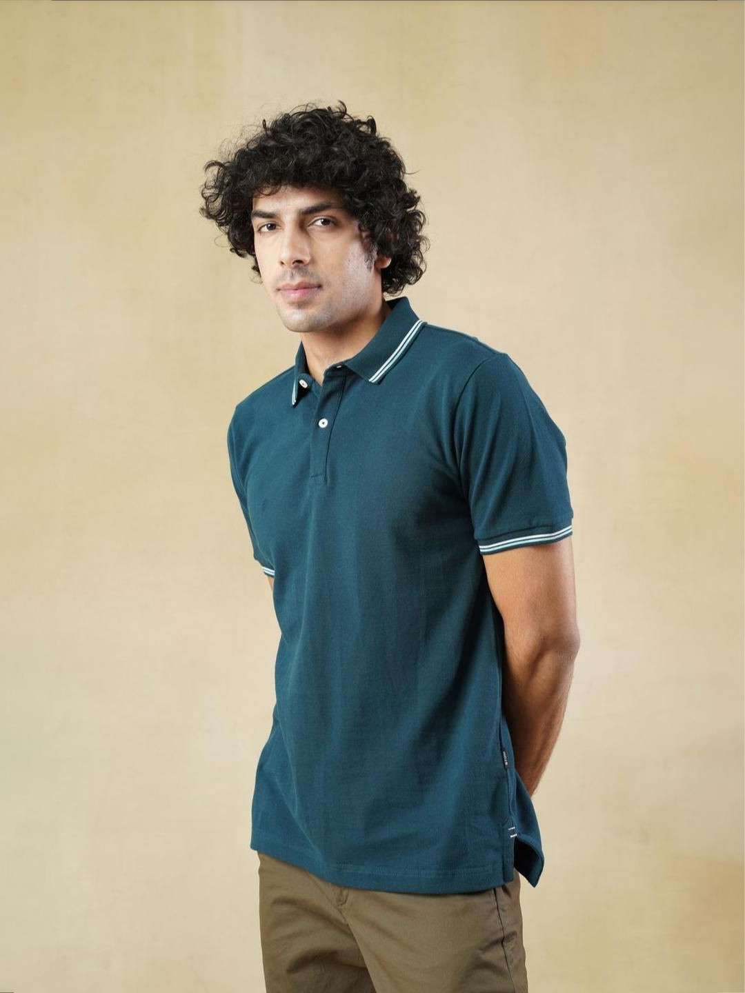 STOIK Men Polo Collar Slim Fit Pure Cotton T-shirt