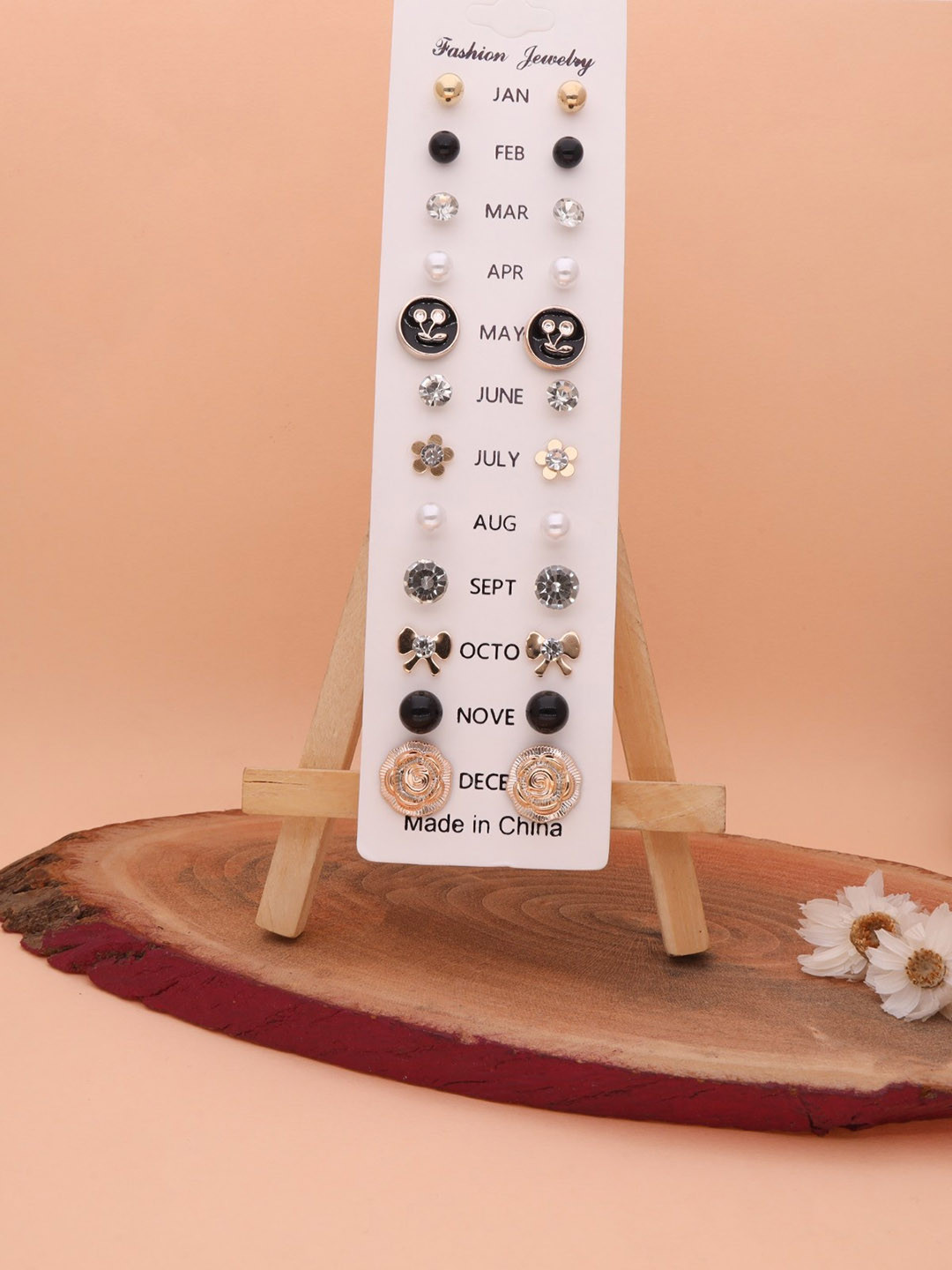 ARISTAL Jewellery Women Pack Of 12 Studs Earrings