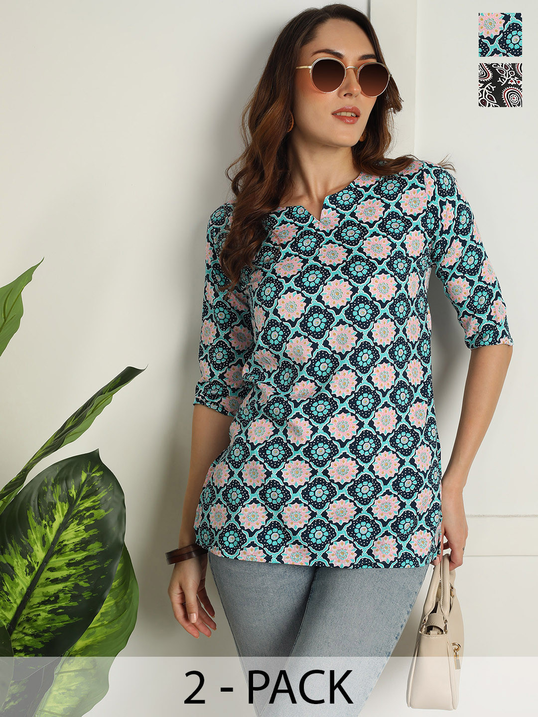 KILLARI Pack Of 2 Ethnic Motifs Printed Kurti