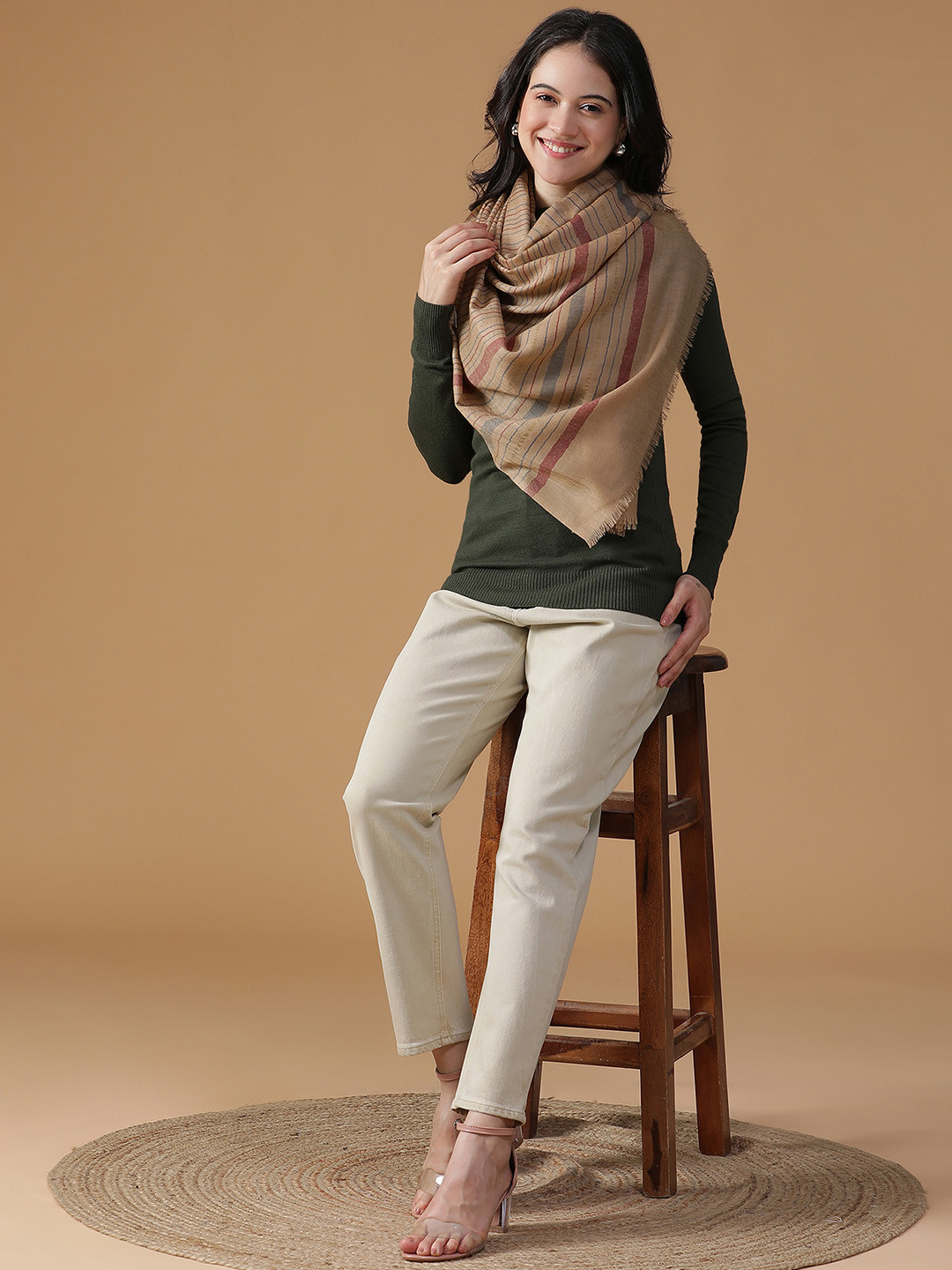 SHINGORA Women Striped Dobby Weave Stole