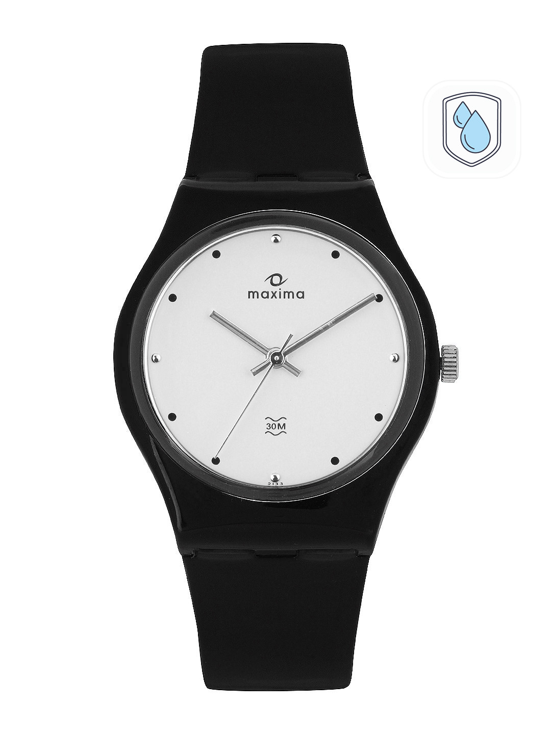 Maxima Aqua Men Silver Toned Dial Watch 02133PPGW