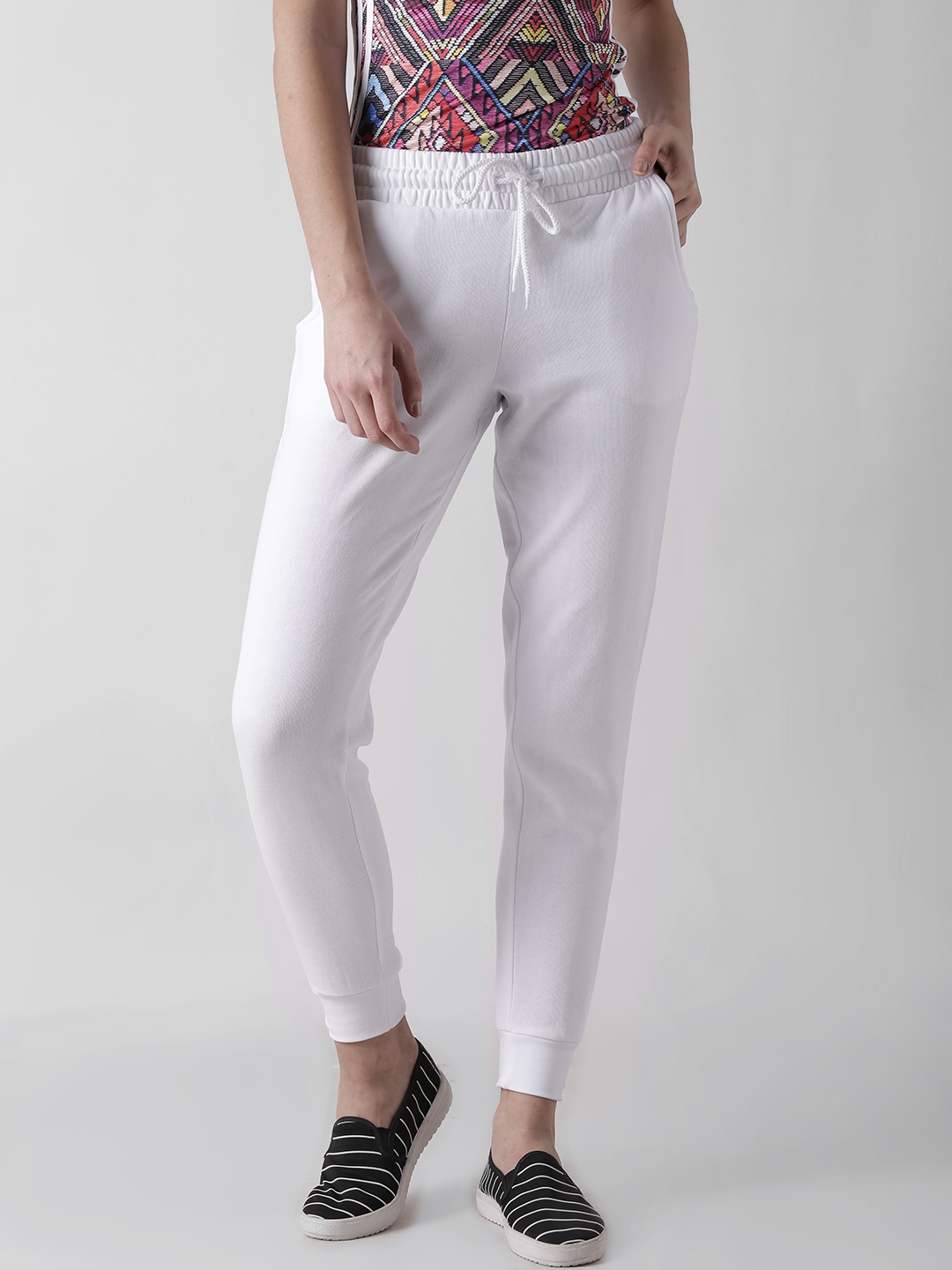 forever 21 white joggers