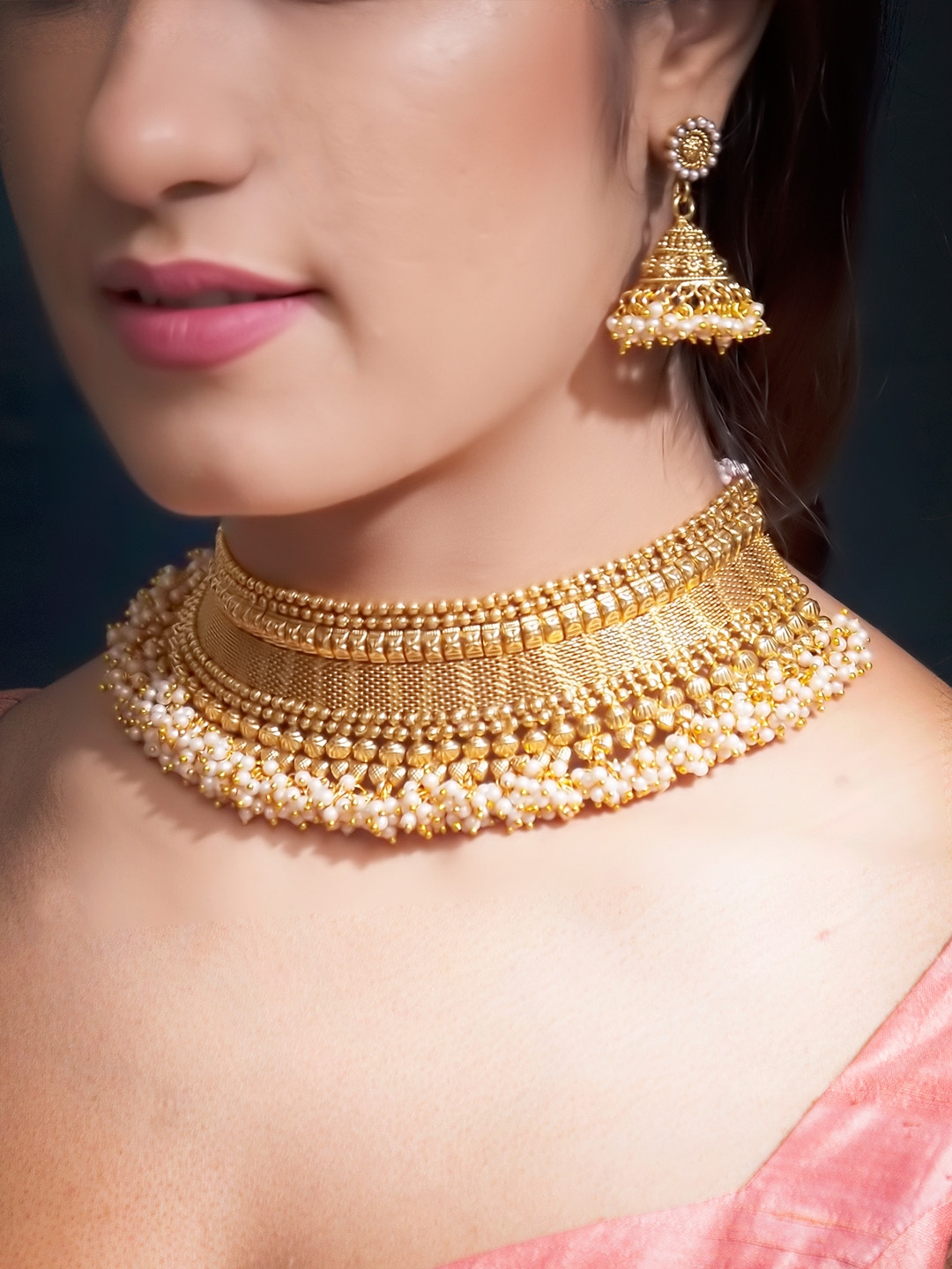 Choker jewellery deals set gold