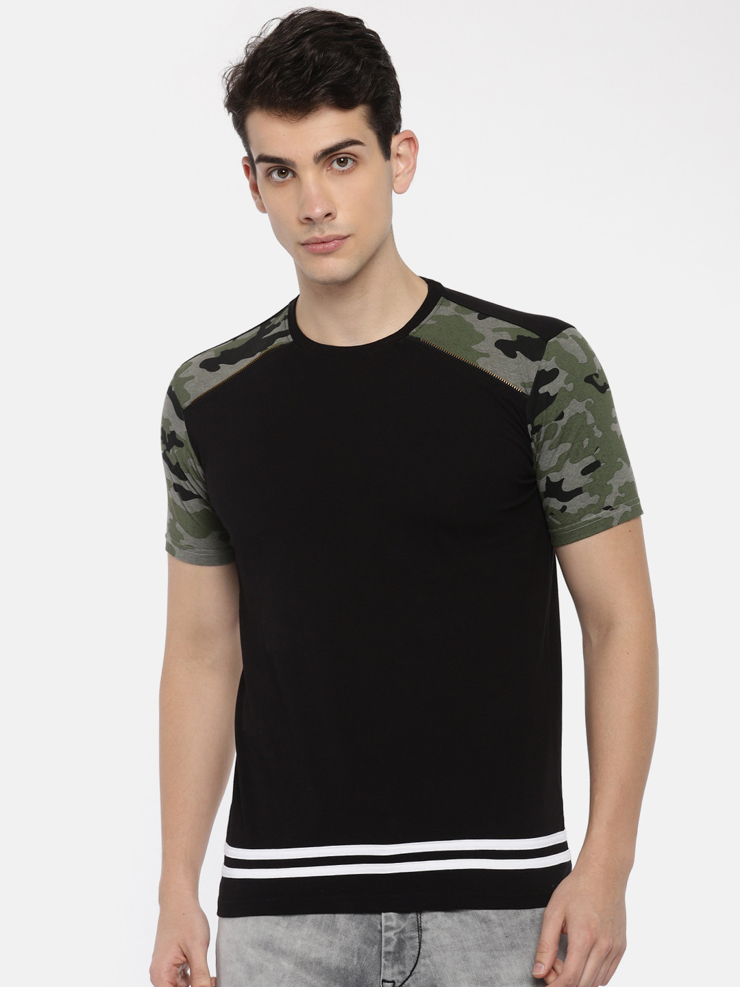 Buy Indigo Nation Men Black Solid Round 