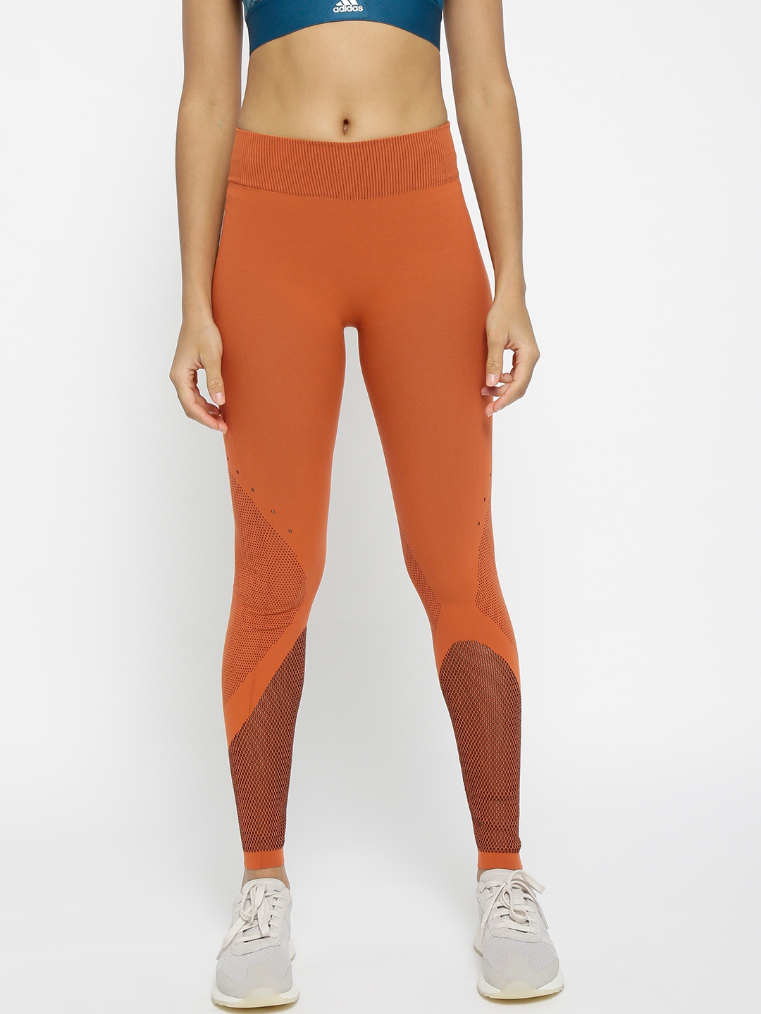 Adidas warp sale knit tights orange