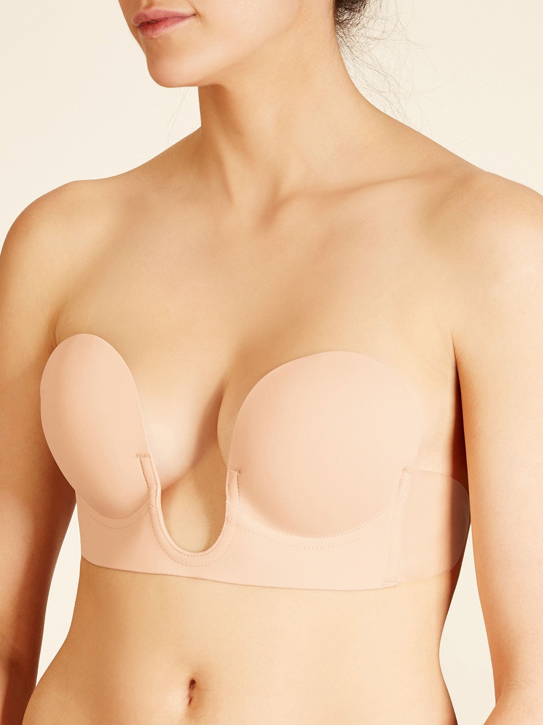 Buy NEXT Nude Coloured Solid Non Wired Lightly Padded Bandeau Bra - Bra for  Women 3889358