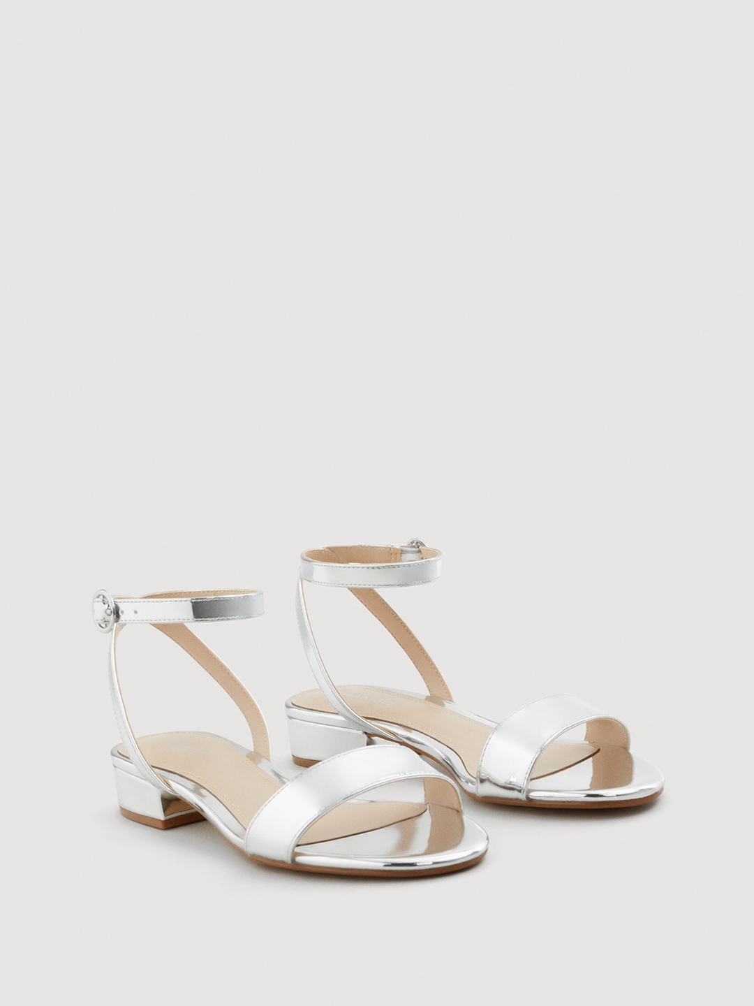 mango silver heels