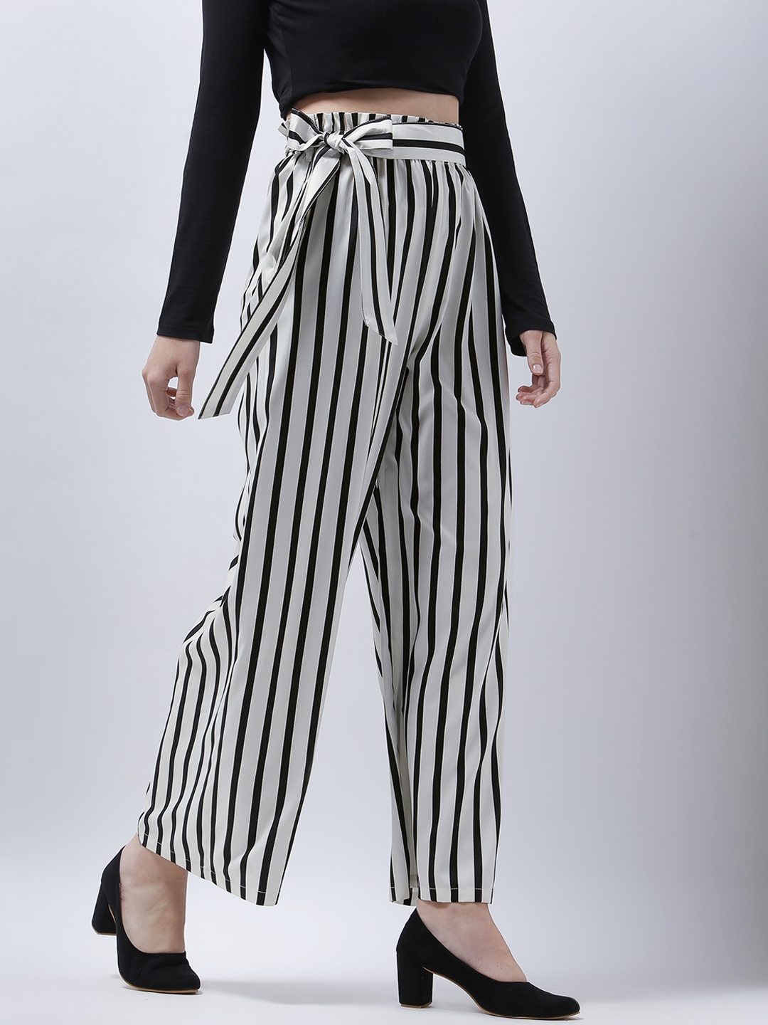 Office Pants High Waist Striped Trousers  Fruugo IN