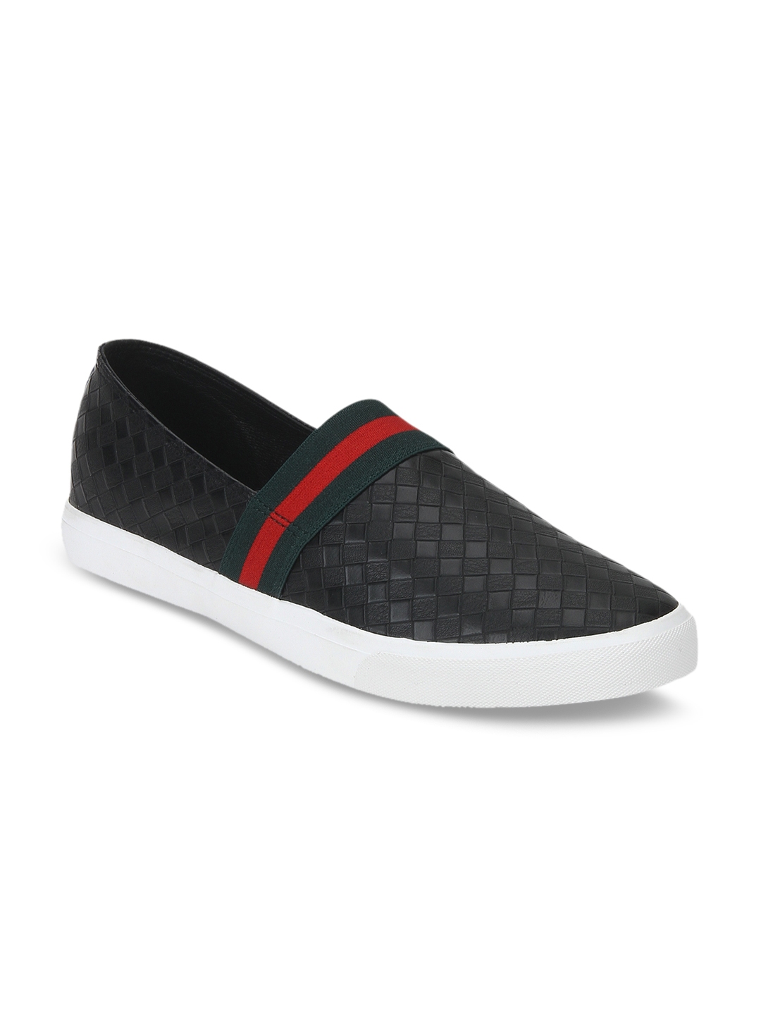 red tape black slip on shoes