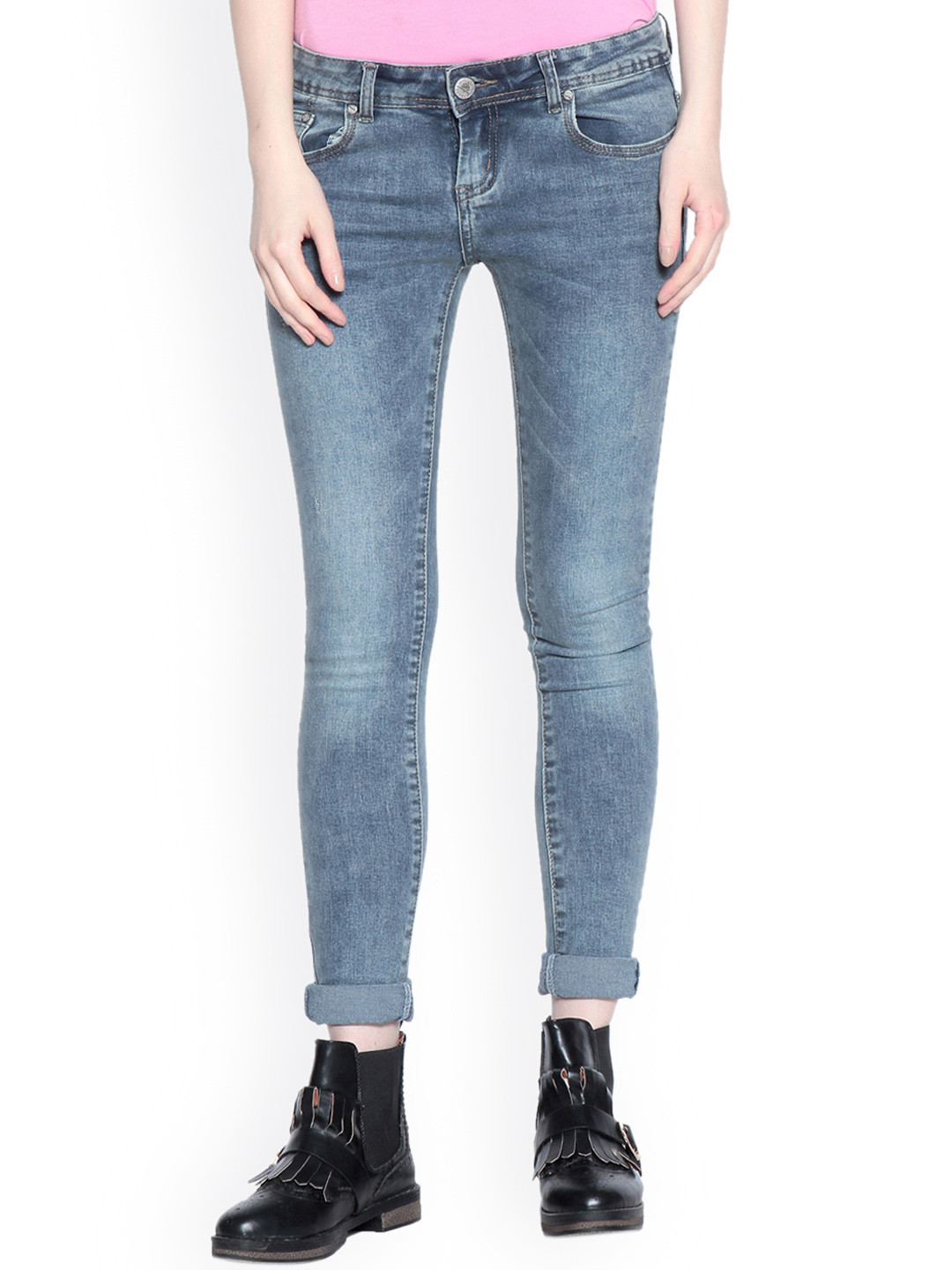 Gipsy Women Blue Slim Fit Mid-Rise Clean Look Stretchable Jeans