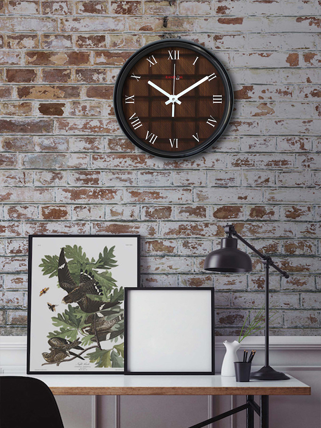 RANDOM Coffee Brown Round 30.48 cm Analogue Wall Clock