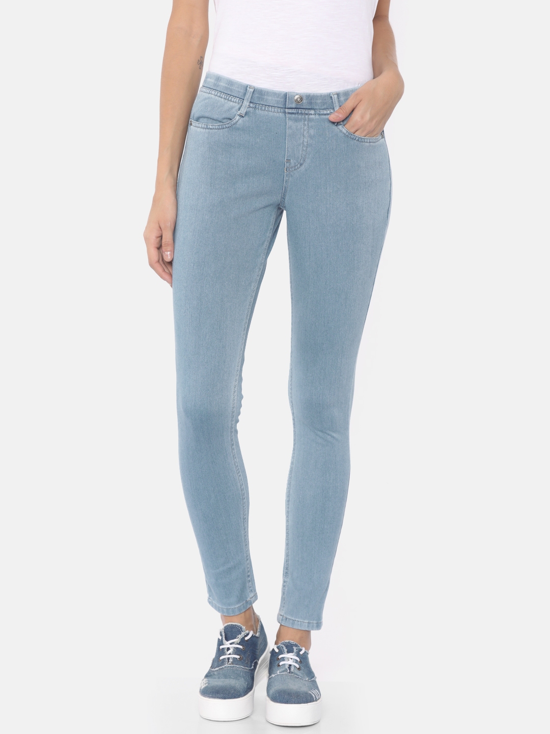 Women Navy Blue Solid Ankle Length Skinny Fit Jeggings at Rs 499.00, Sector 20, Gurgaon