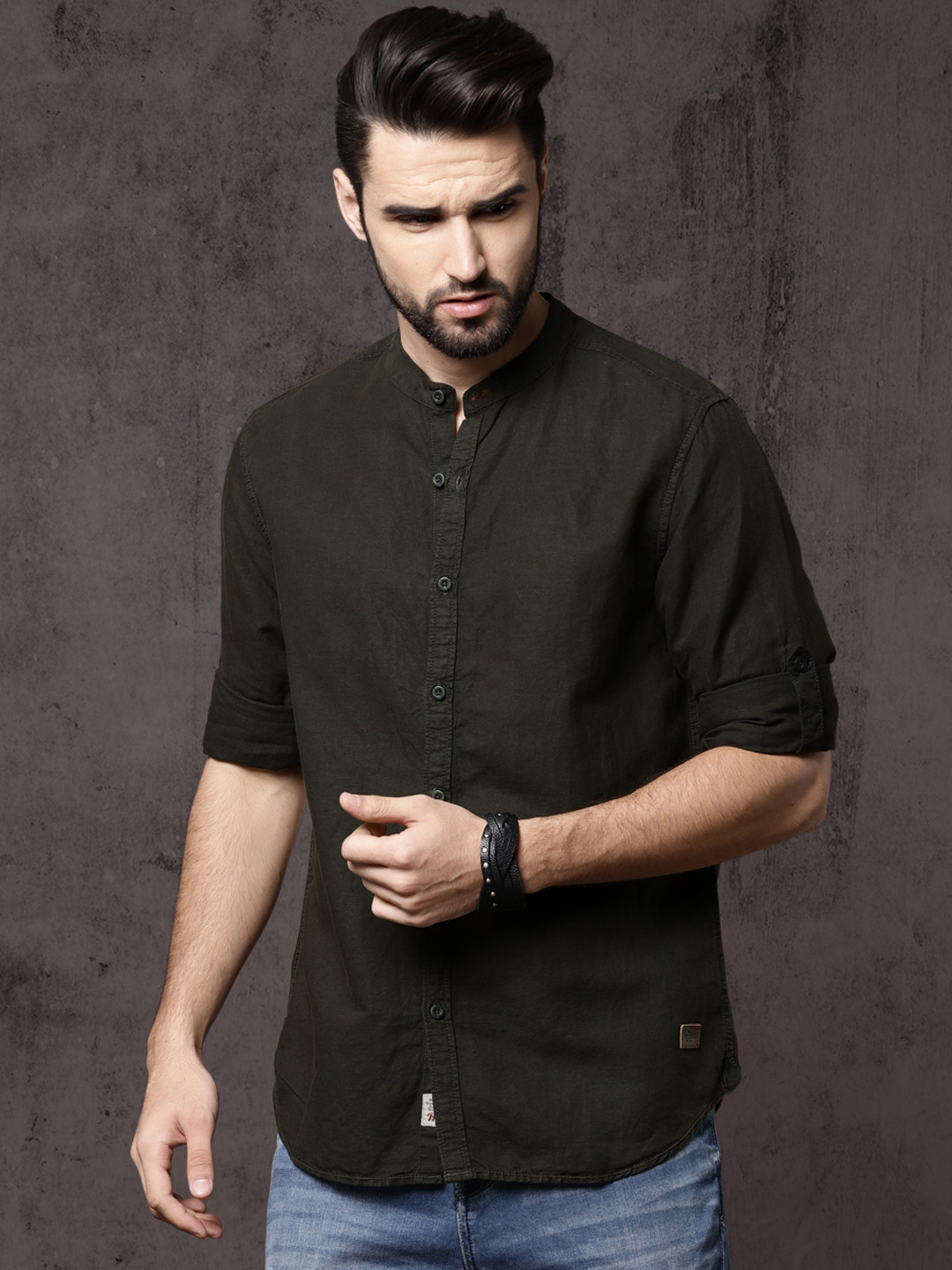 Roadster Men Olive Green Regular Fit 