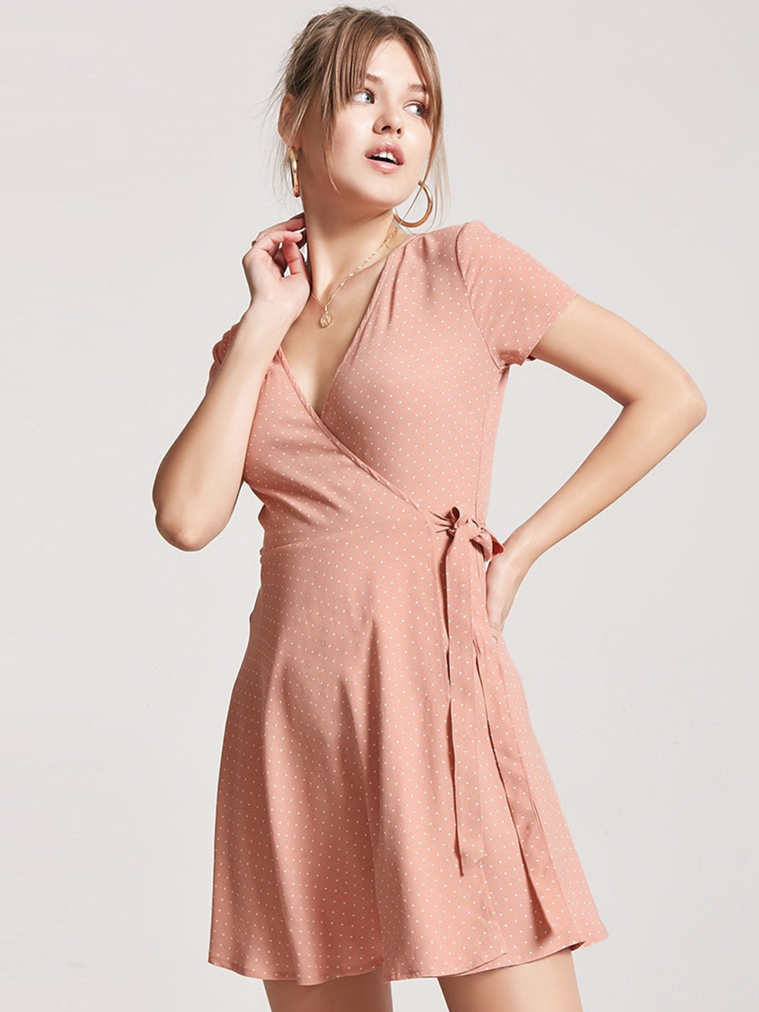 Forever 21 polka top dot wrap dress
