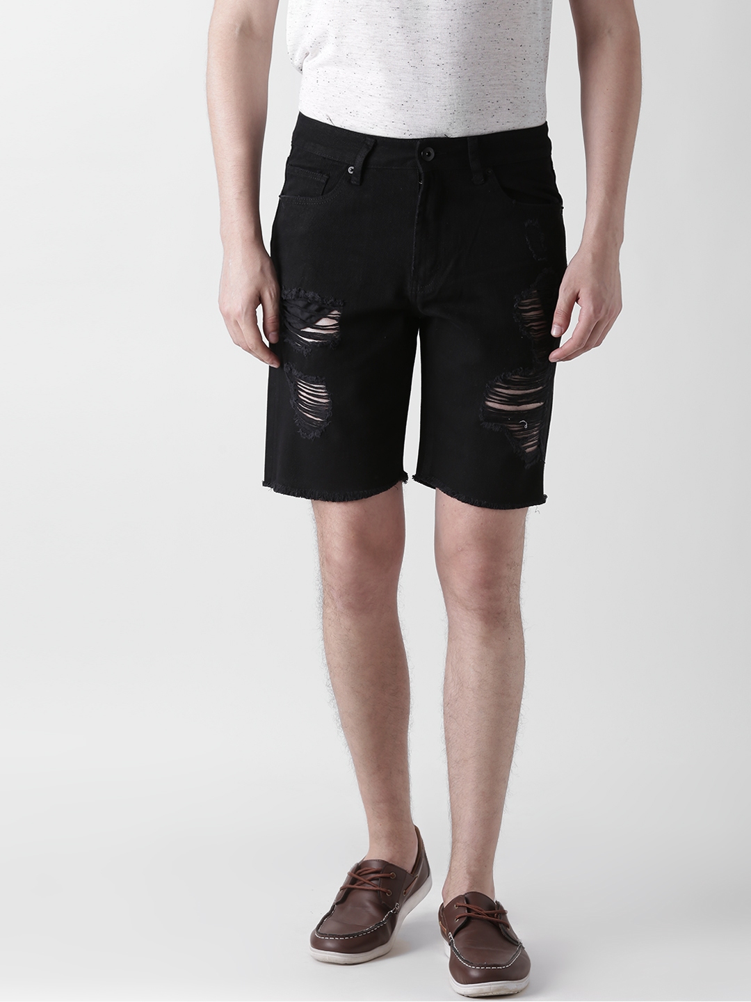 Forever 21 black denim shorts deals
