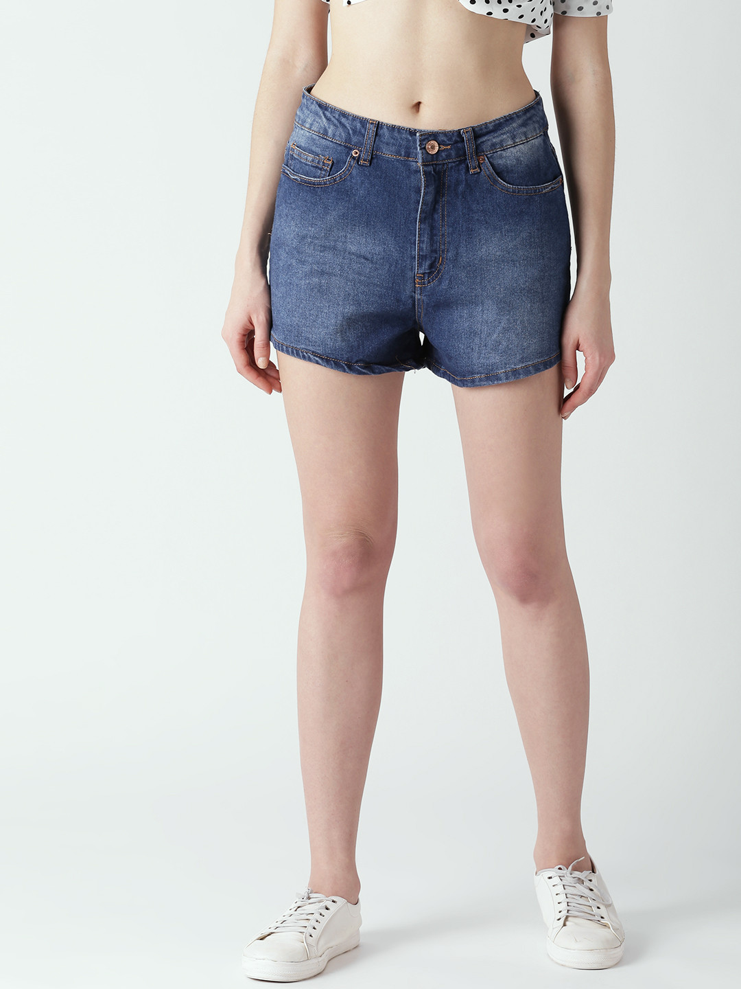 Buy FOREVER 21 Women Blue Washed Denim 