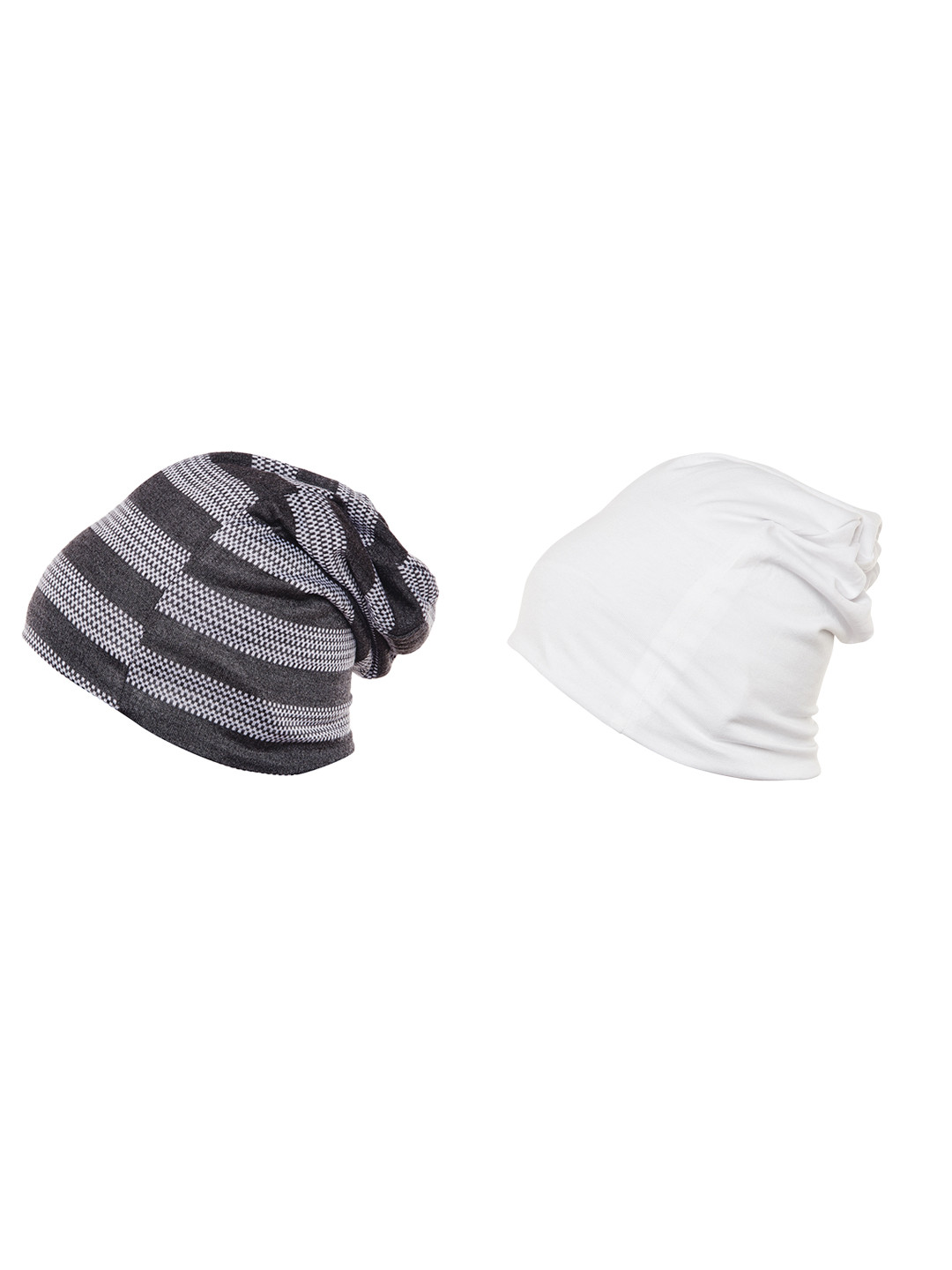 MACK JONNEY Men Cotton Self Design Pack of 2 Beanie Caps