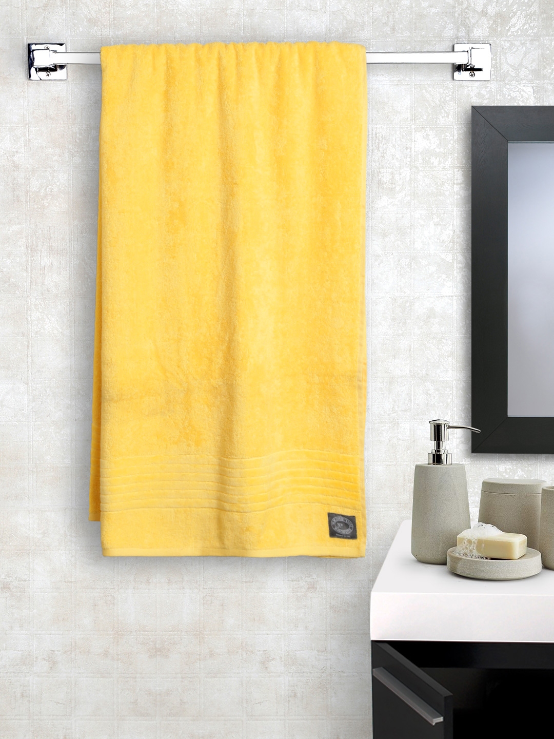 Christy Yellow Cotton 550 Gsm Beach Towel Towels For Image