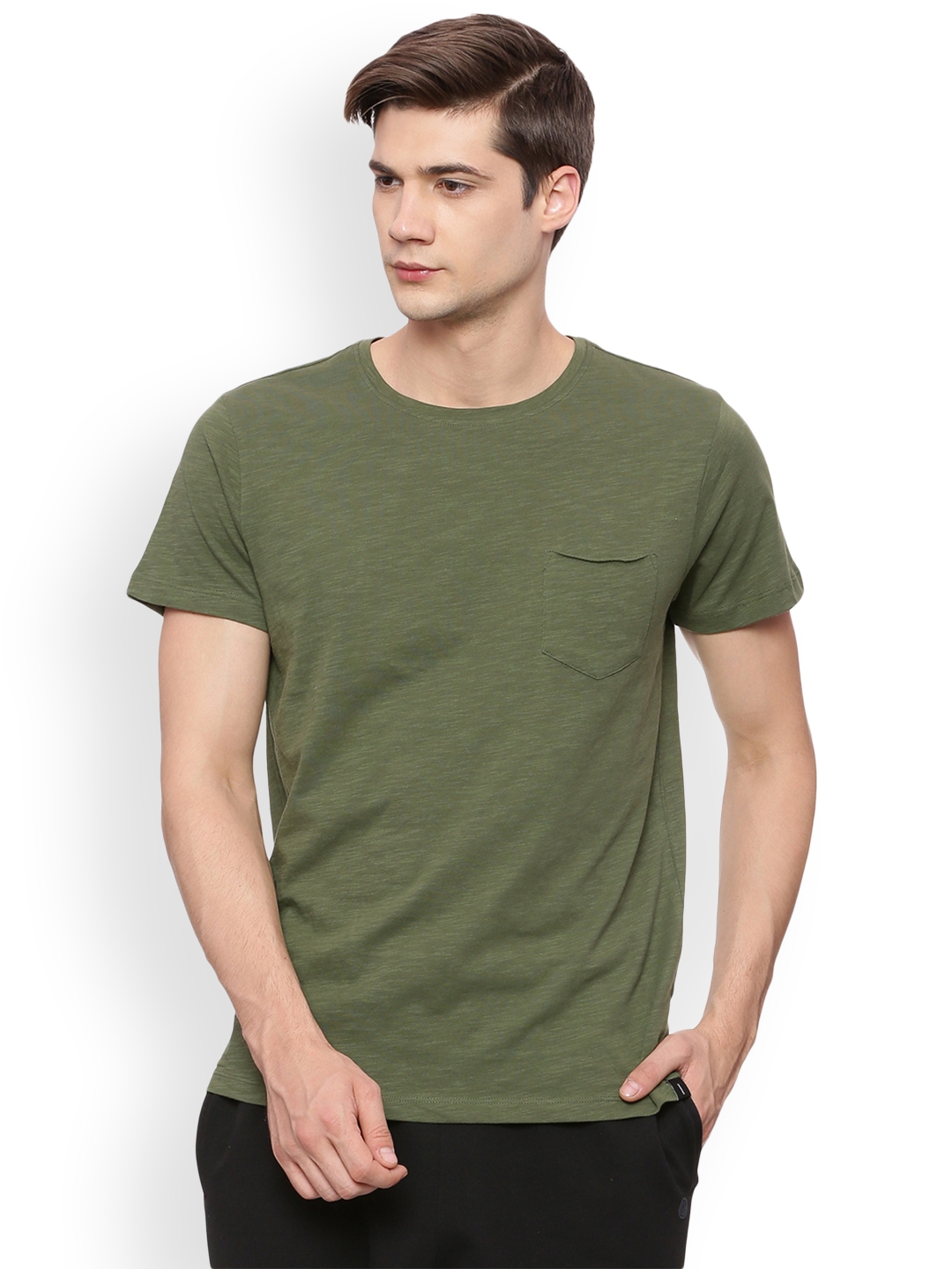 olive green t shirt mens