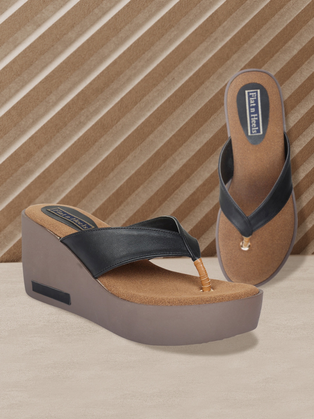 Wedge-heel sandals - Black - Ladies | H&M IN