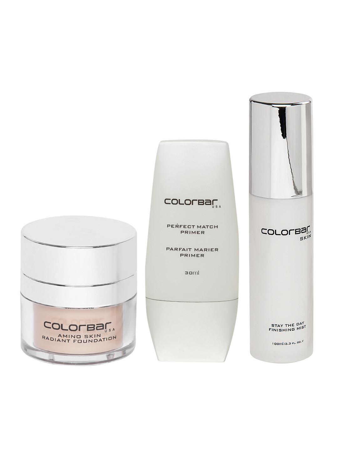 Colorbar Amino Skin Radiant Foundation, Perfect Match Primer & Stay the Day Finishing Mist