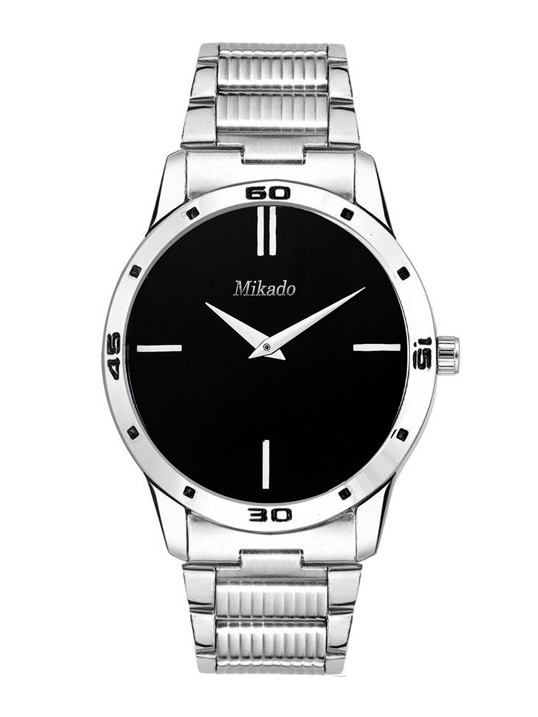 Mikado Men Silver-Toned & Black Analogue Watch 7054