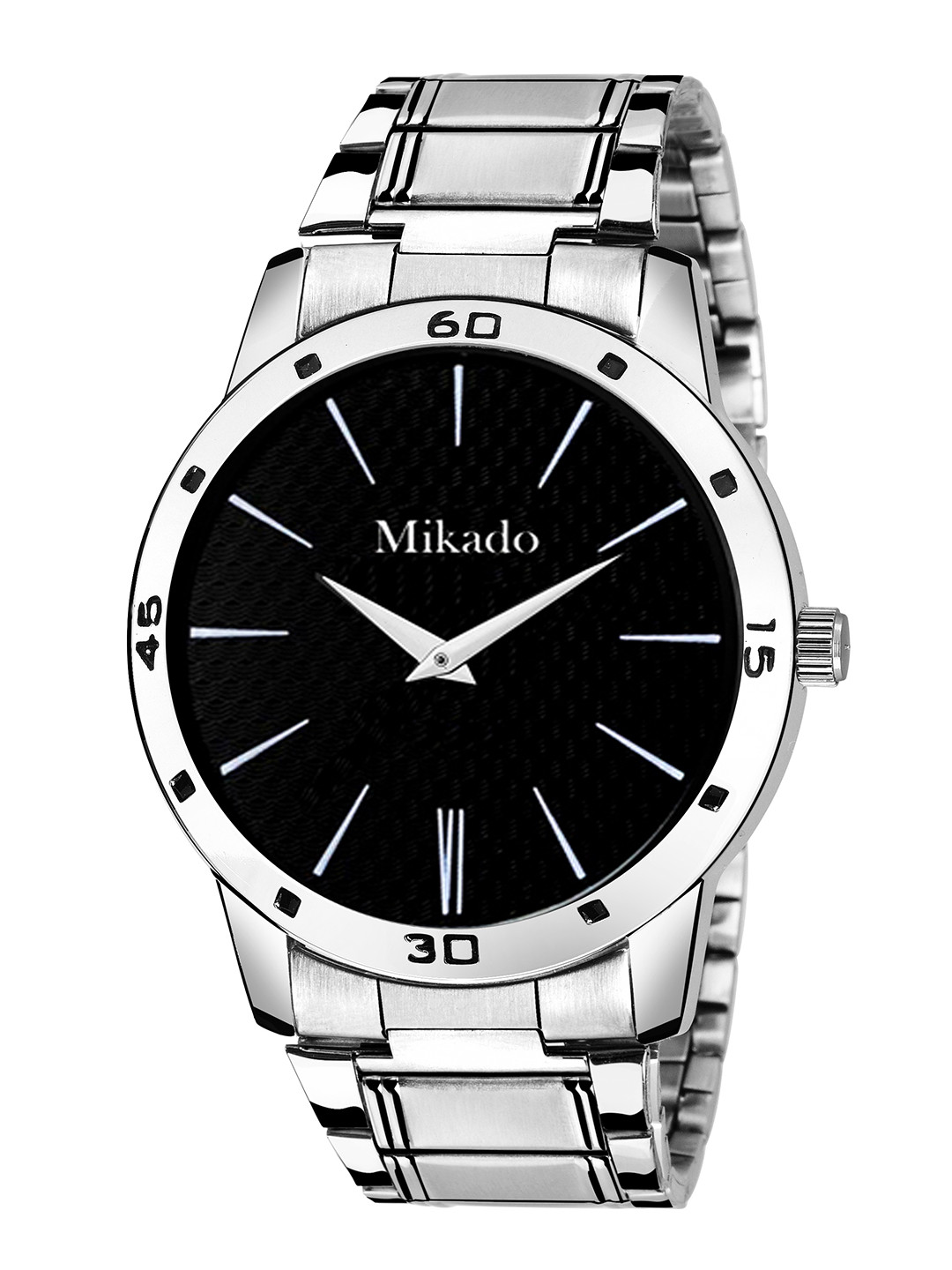 Mikado Men Silver-Toned & Black Analogue Watch 7057