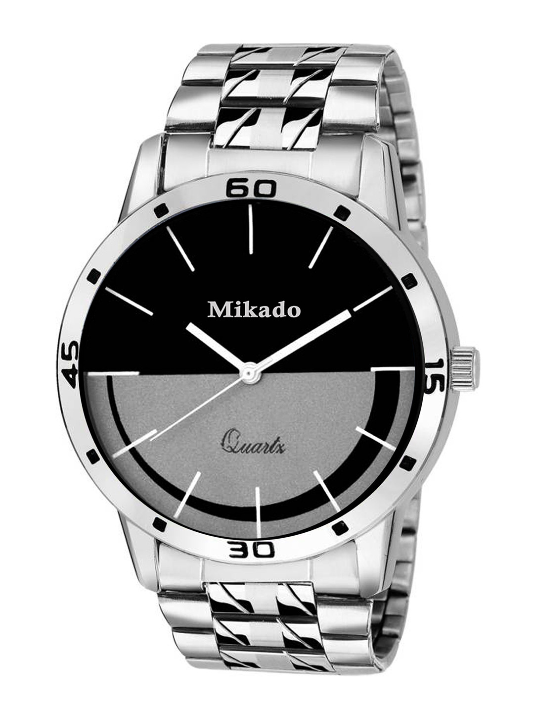 Mikado Men Silver-Toned & Black Analogue Watch 7055