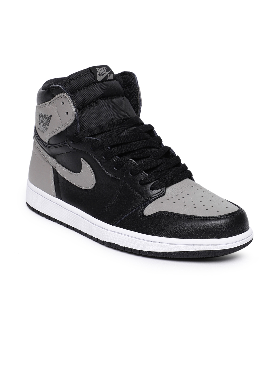 jordan 1 grey and black high