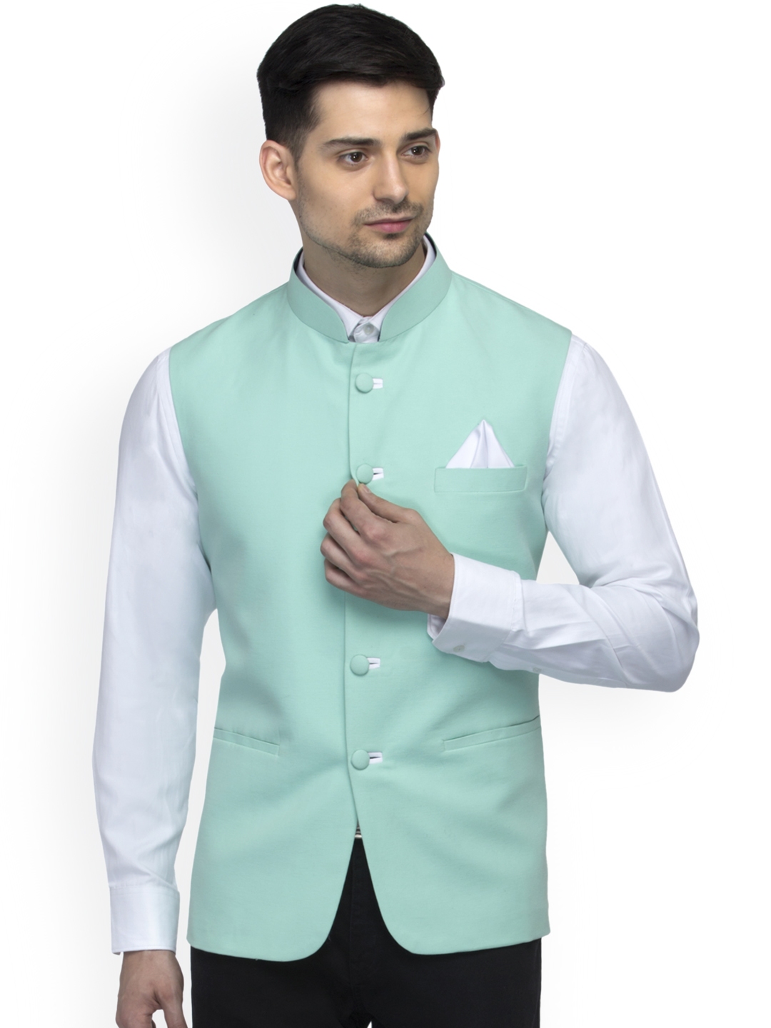 Buy Favoroski Men's Sea Green Nehru Jacket - Nehru Jackets for Men 4331645  | Myntra