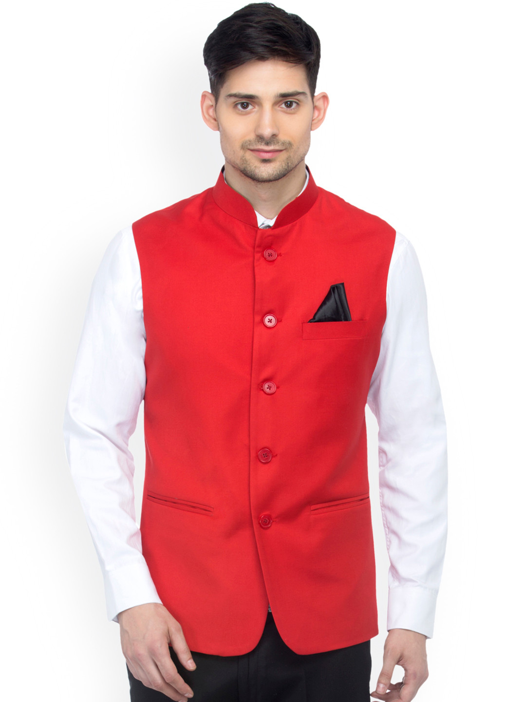 Favoroski Men's Red Nehru Jacket