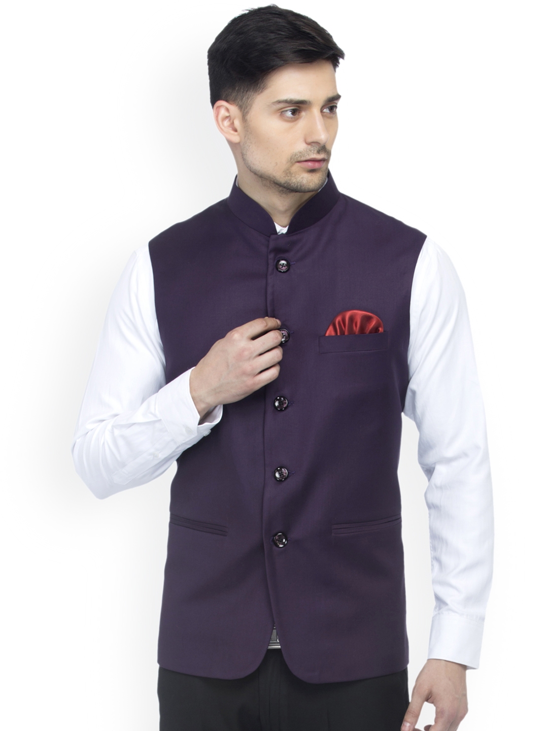 Purple best sale nehru jacket