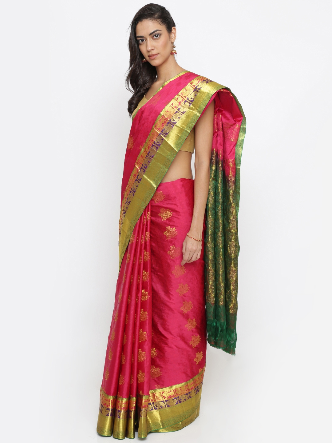 myntra kanchipuram silk saree
