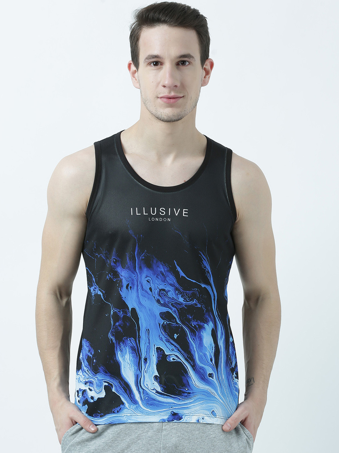 Wear Your Mind Men Black Printed Scoop Neck T-shirt