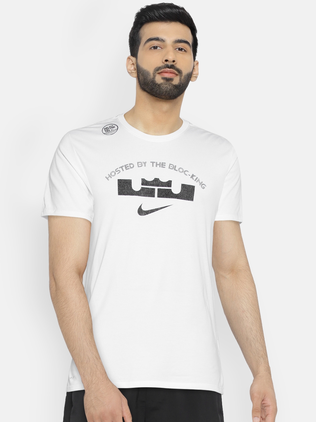 Nike Men White Printed AS M NK LeBron James T-shirt