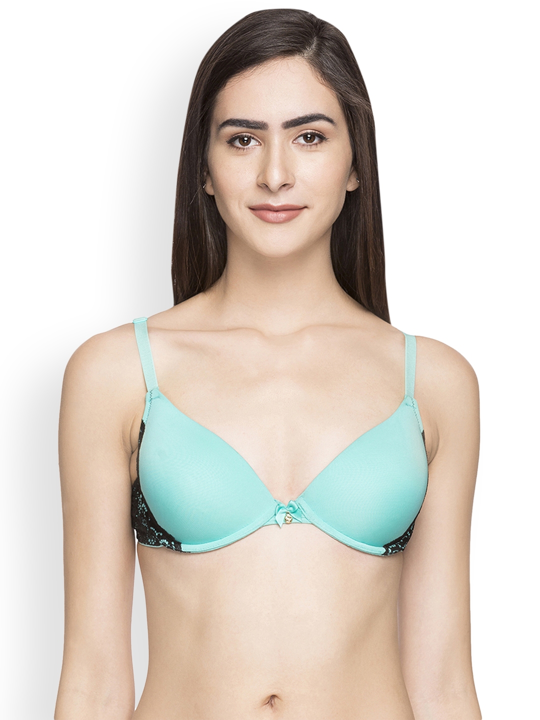 Buy Candyskin Teal & Black Solid Underwired Push Up Bra CS BRA 02TEAL WITH  BLACK1599 - Bra for Women 4369729