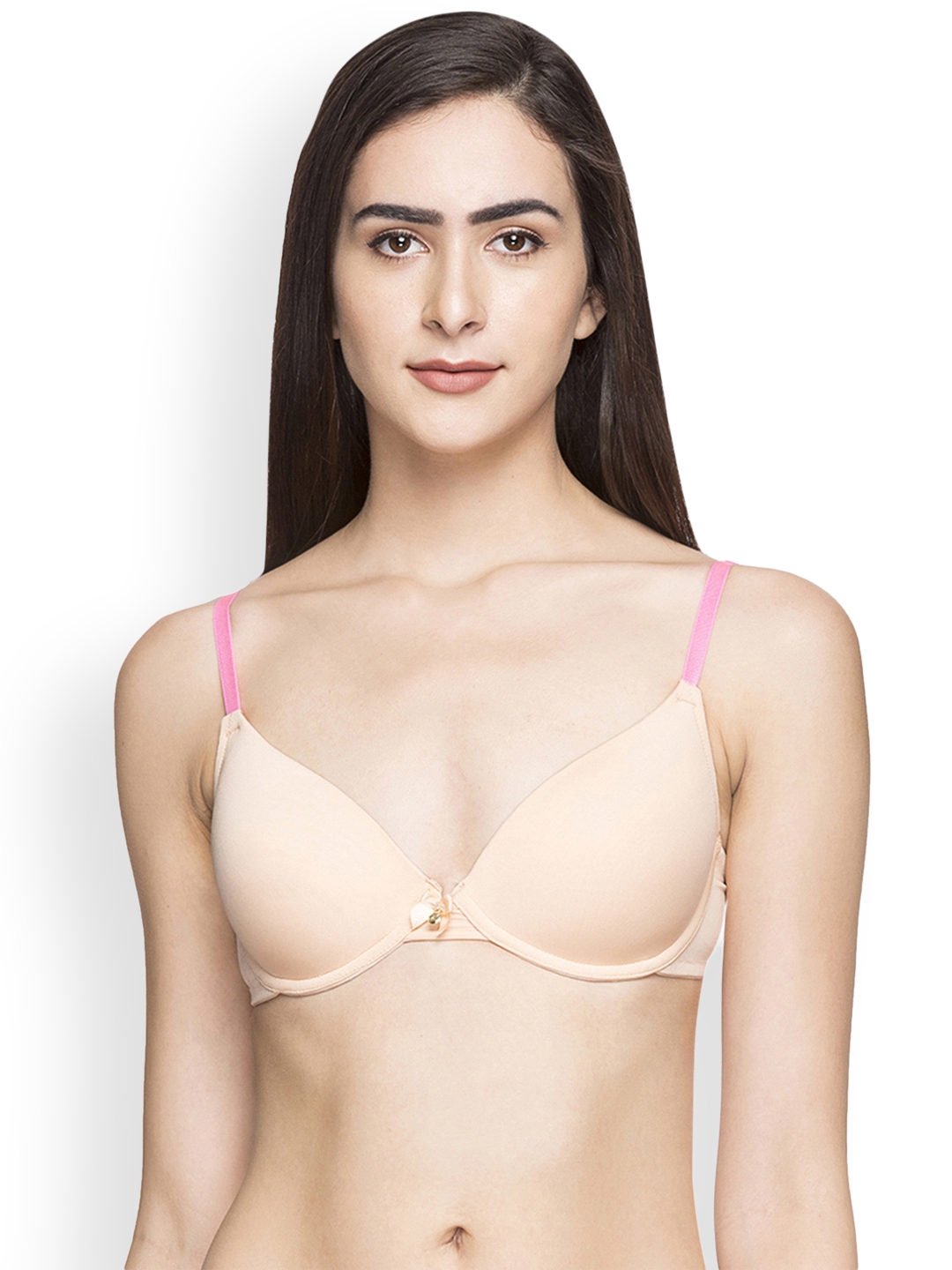 Buy Candyskin Nude Coloured & Pink Solid Underwired T Shirt Bra CS