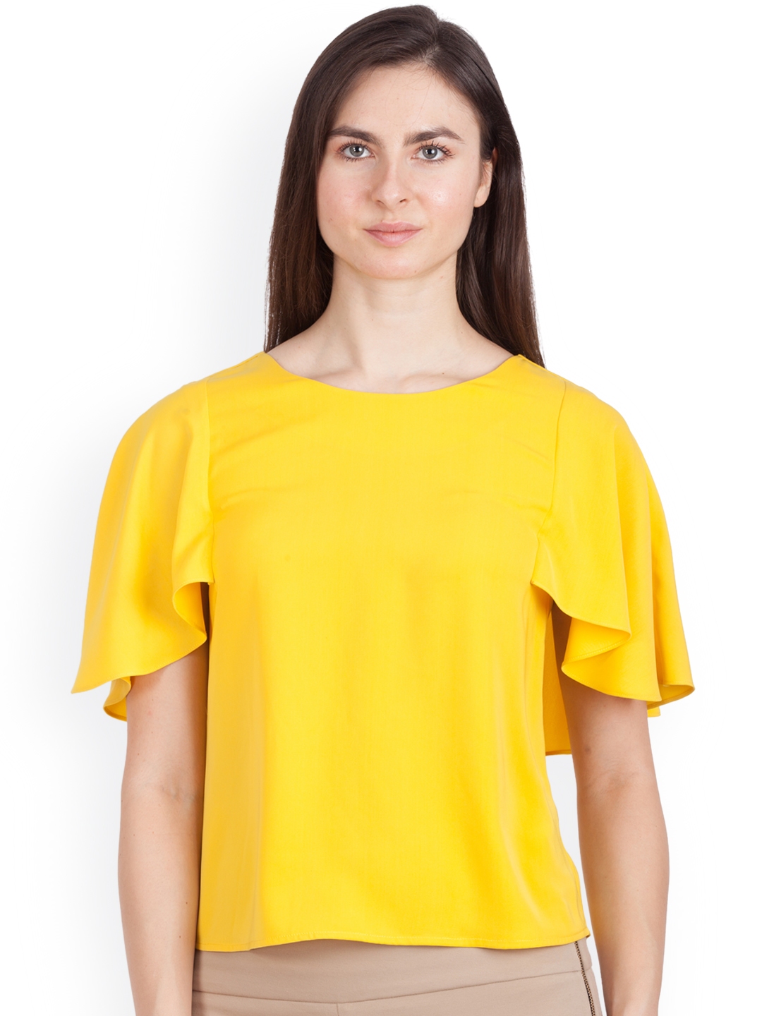 Buy Zink London Women Yellow Solid Top Tops for Women 4373620 Myntra