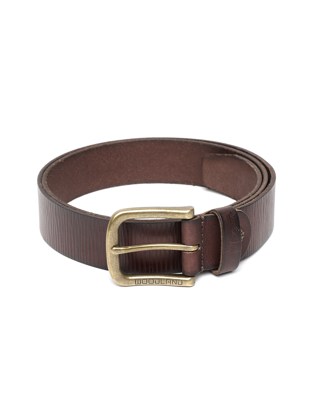 Buy Woodland Men Brown Leather Textured 