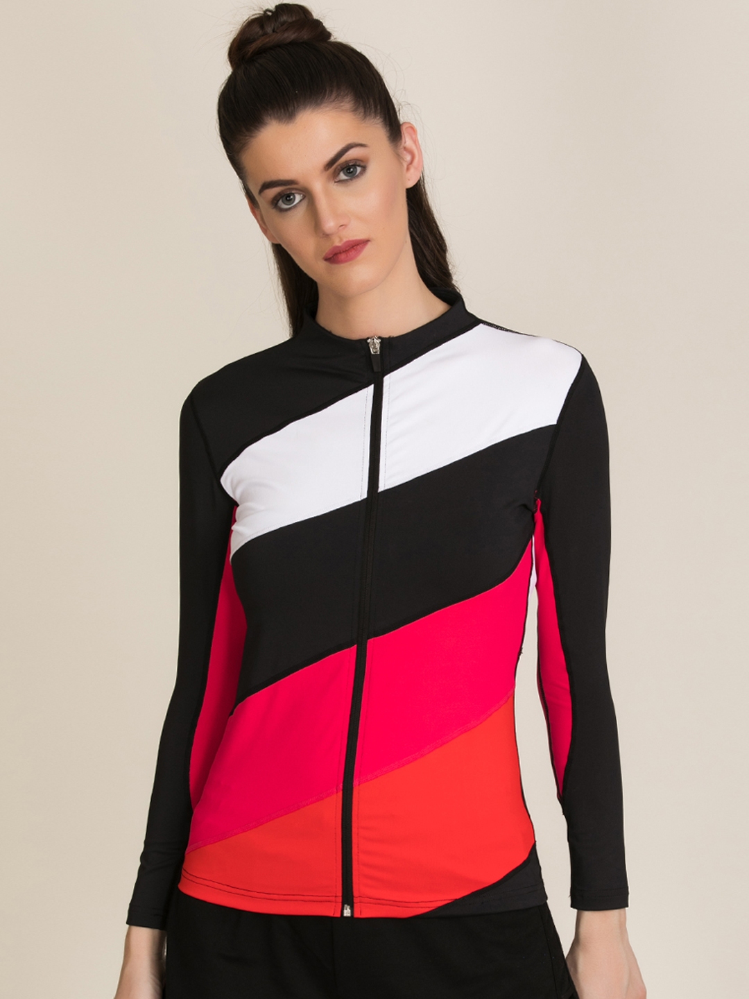 Buy Zelocity By Zivame Women Black And Red Colourblocked Sporty Jacket -  Jackets for Women 4375941