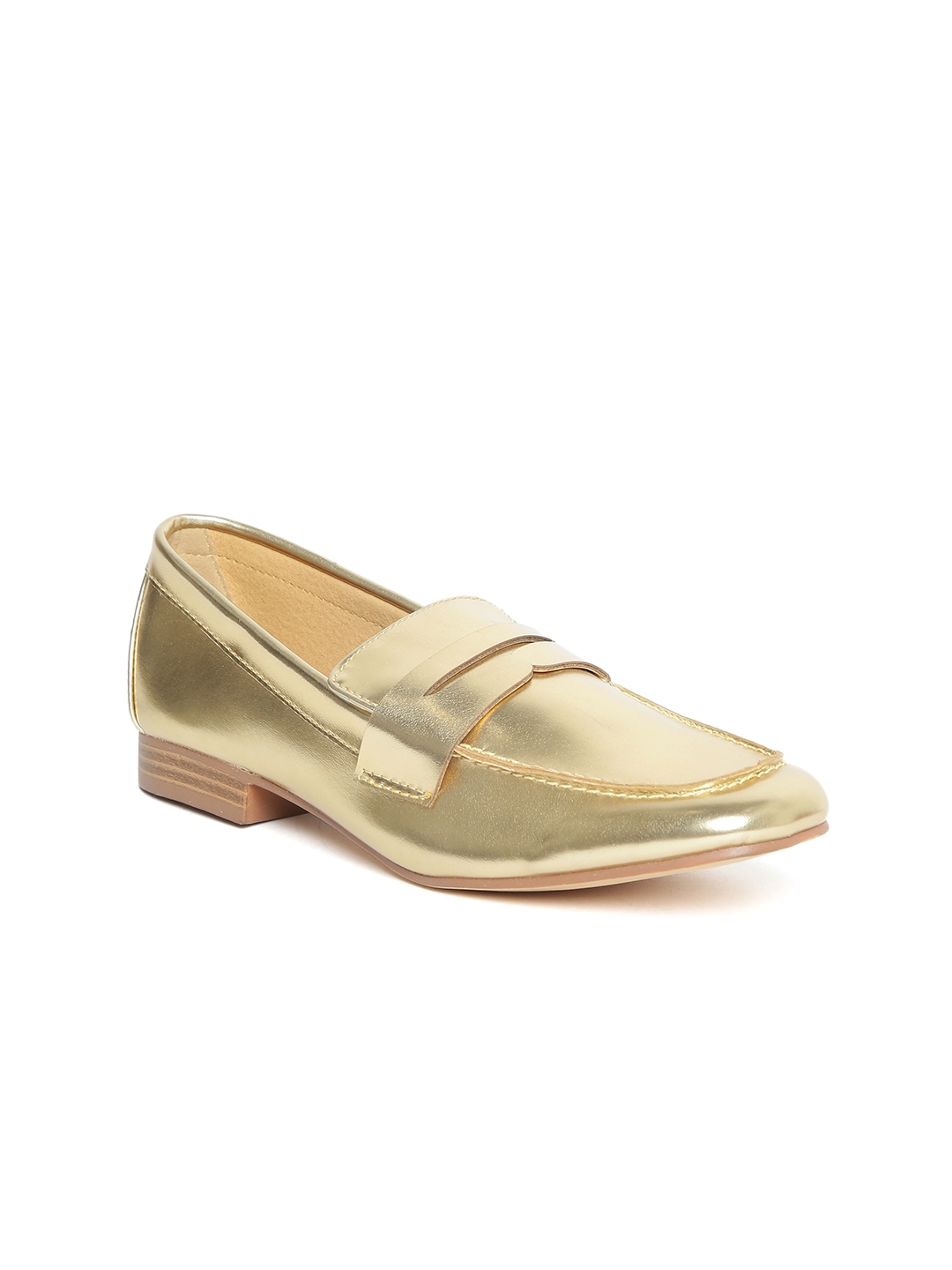Buy FOREVER 21 Women Gold Toned Loafers - Casual Shoes Women 4377376 | Myntra