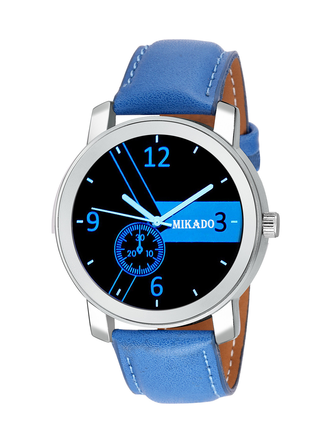 Mikado Men Black & Silver-Toned Analogue Watch 20611