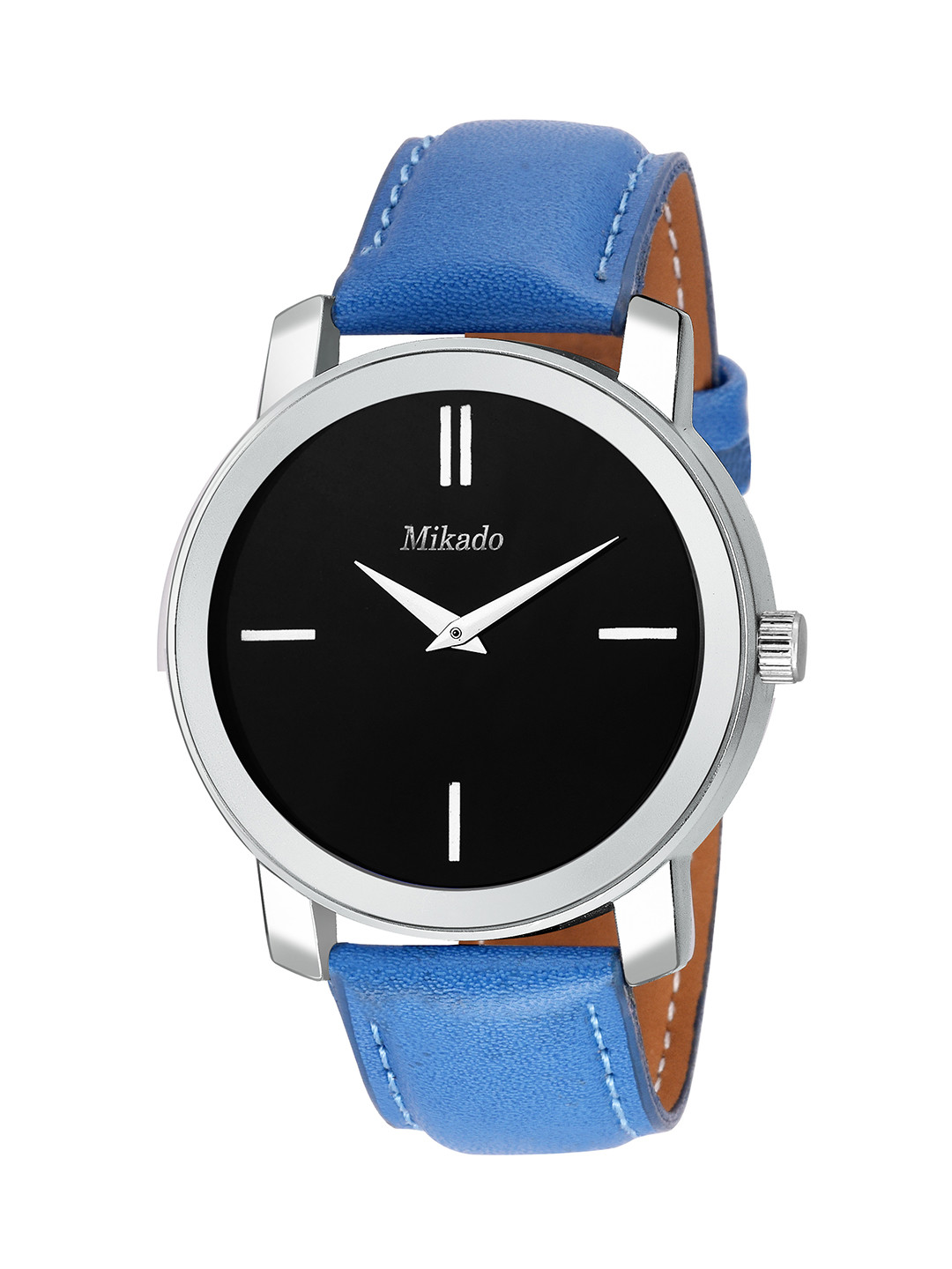 Mikado Men Black & Silver-Toned Analogue Watch 20615