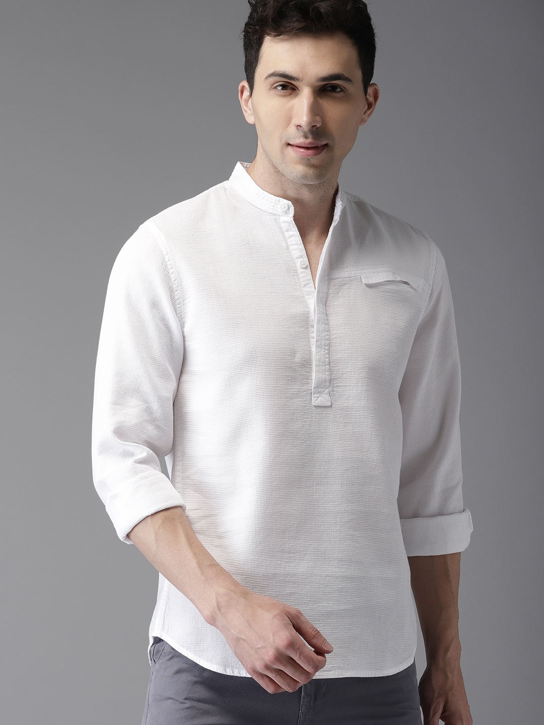 strejke alien Blossom Buy HERE&NOW Men White Regular Fit Solid Sustainable Casual Shirt - Shirts  for Men 4425878 | Myntra