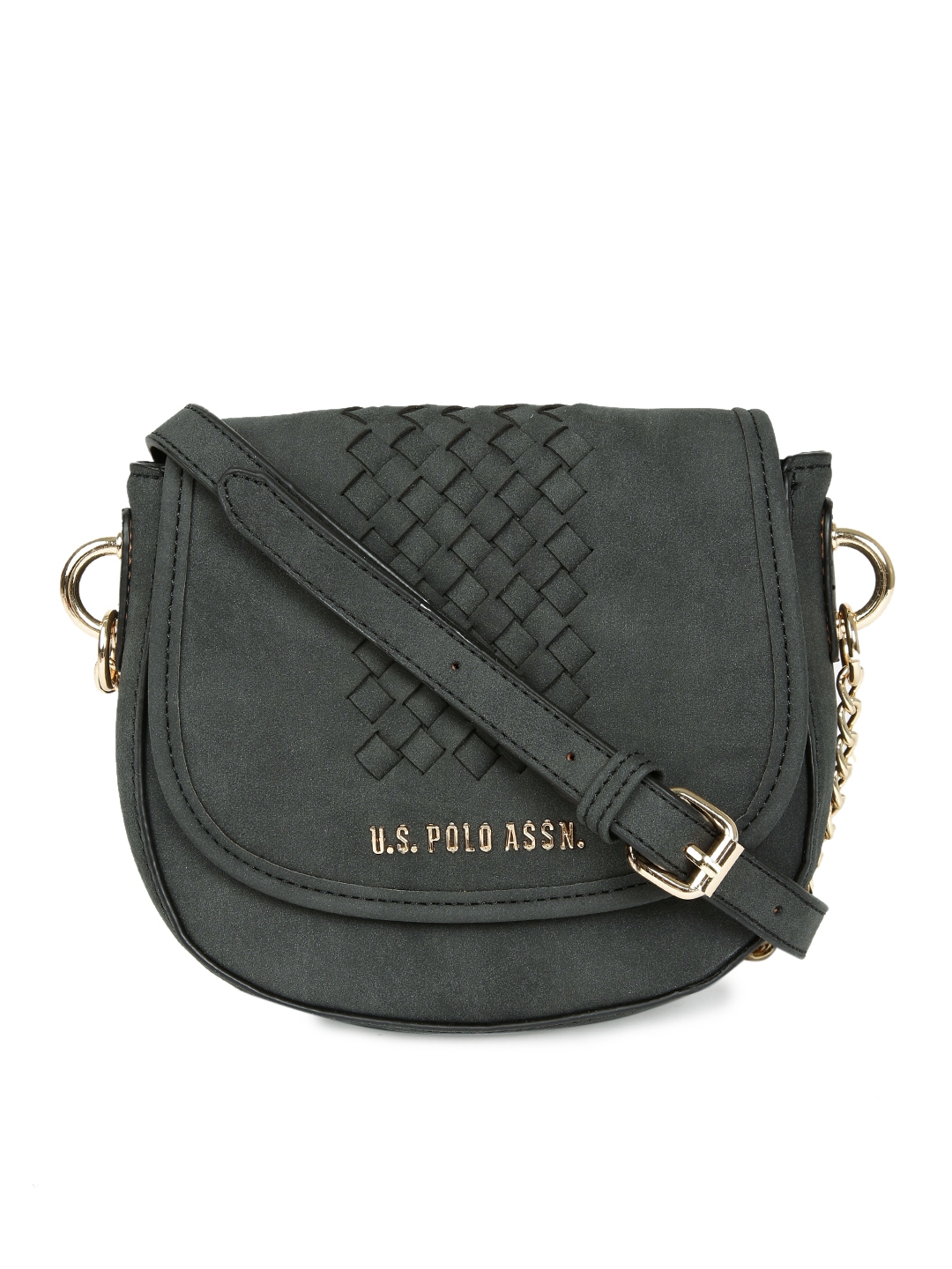 U S Polo Assn Women Black Self Design Sling Bag Handbags For Image