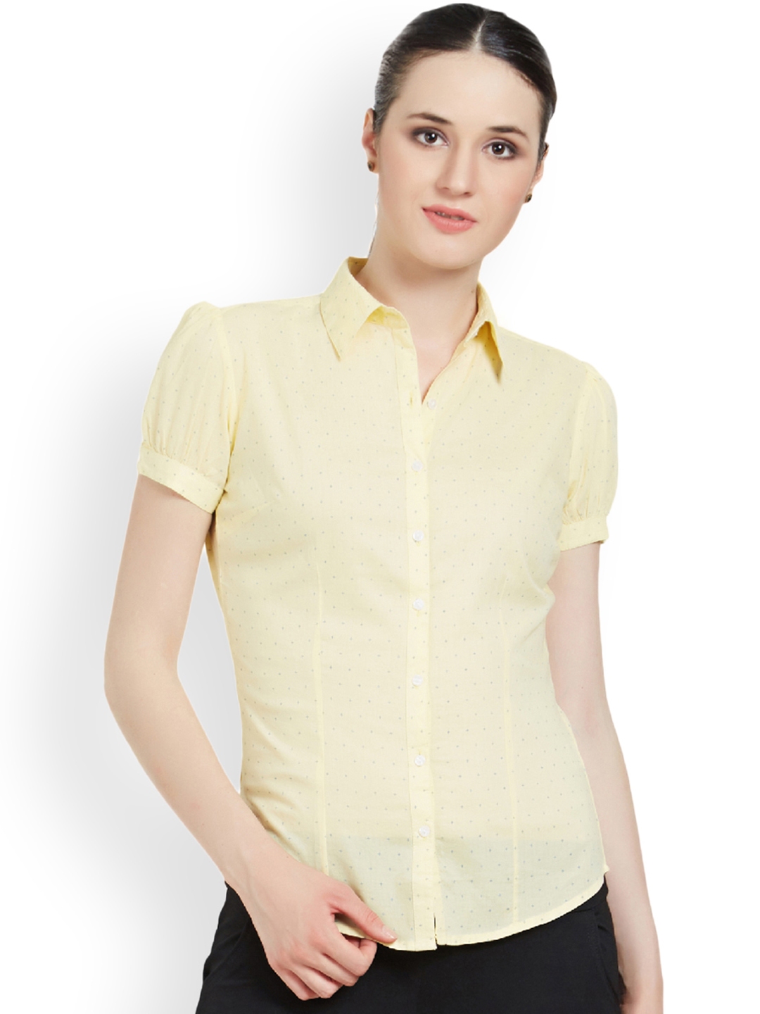 Bombay High Women Yellow Custom Slim Fit Solid Casual Shirt