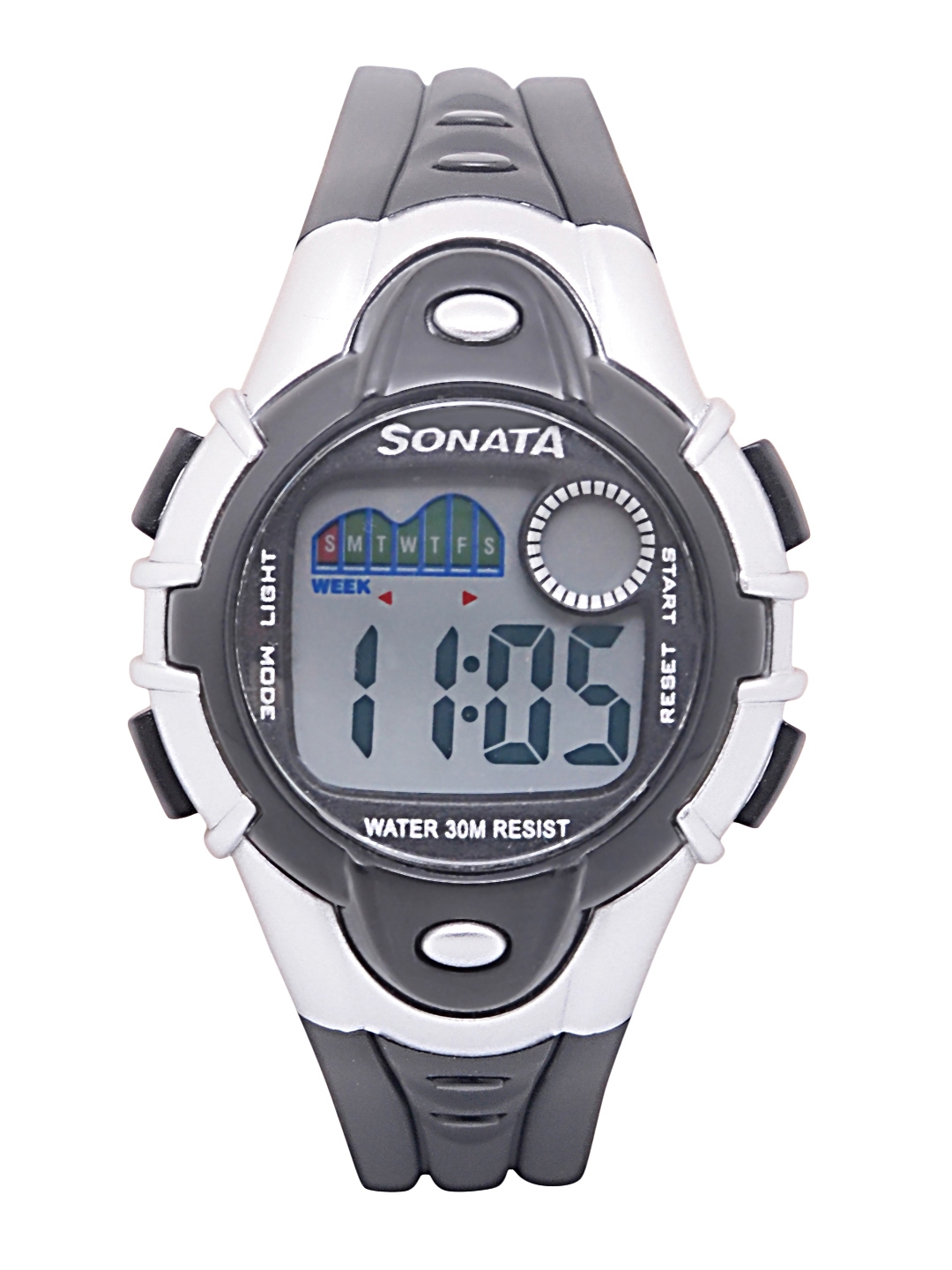 Sonata Unisex Black Digital Watch NH87012PP04